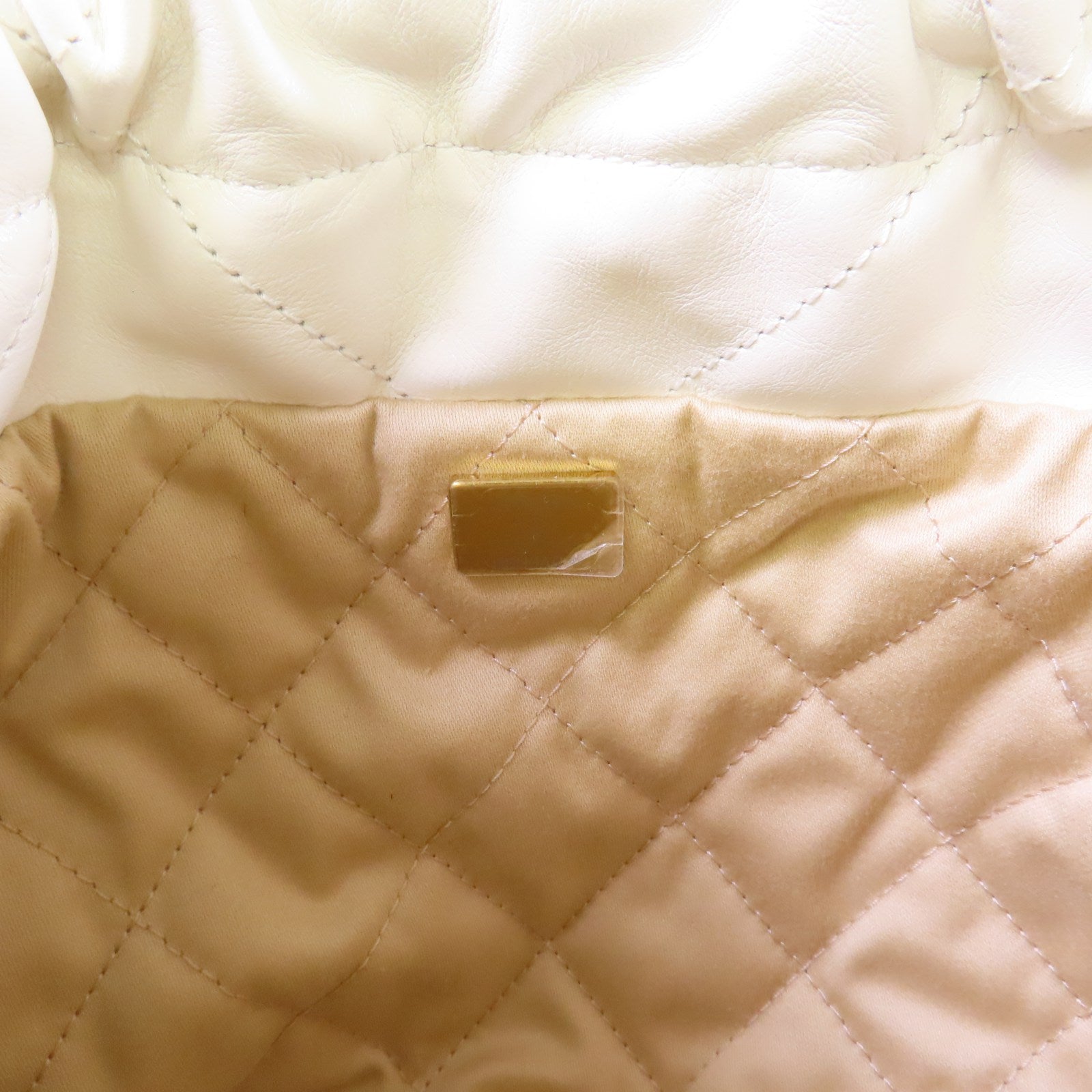 CHANEL 【激減優惠】菱格羊皮皮革Mini Chanel 22 2Way Shoulder Bag金扣鏈帶手挽肩背兩用袋白色