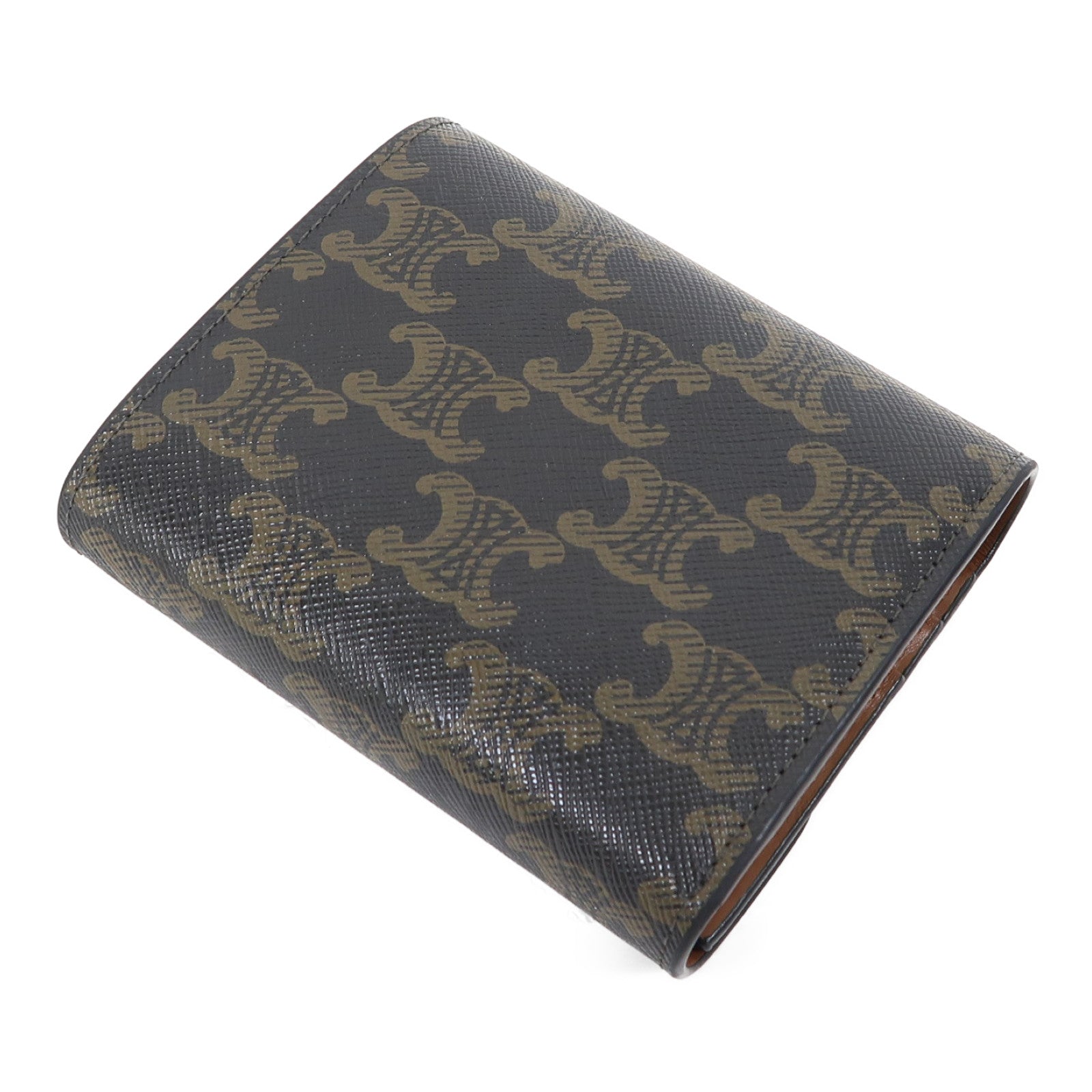 CELINE Triomphe帆布Small Flap Wallet金扣錢包啡色