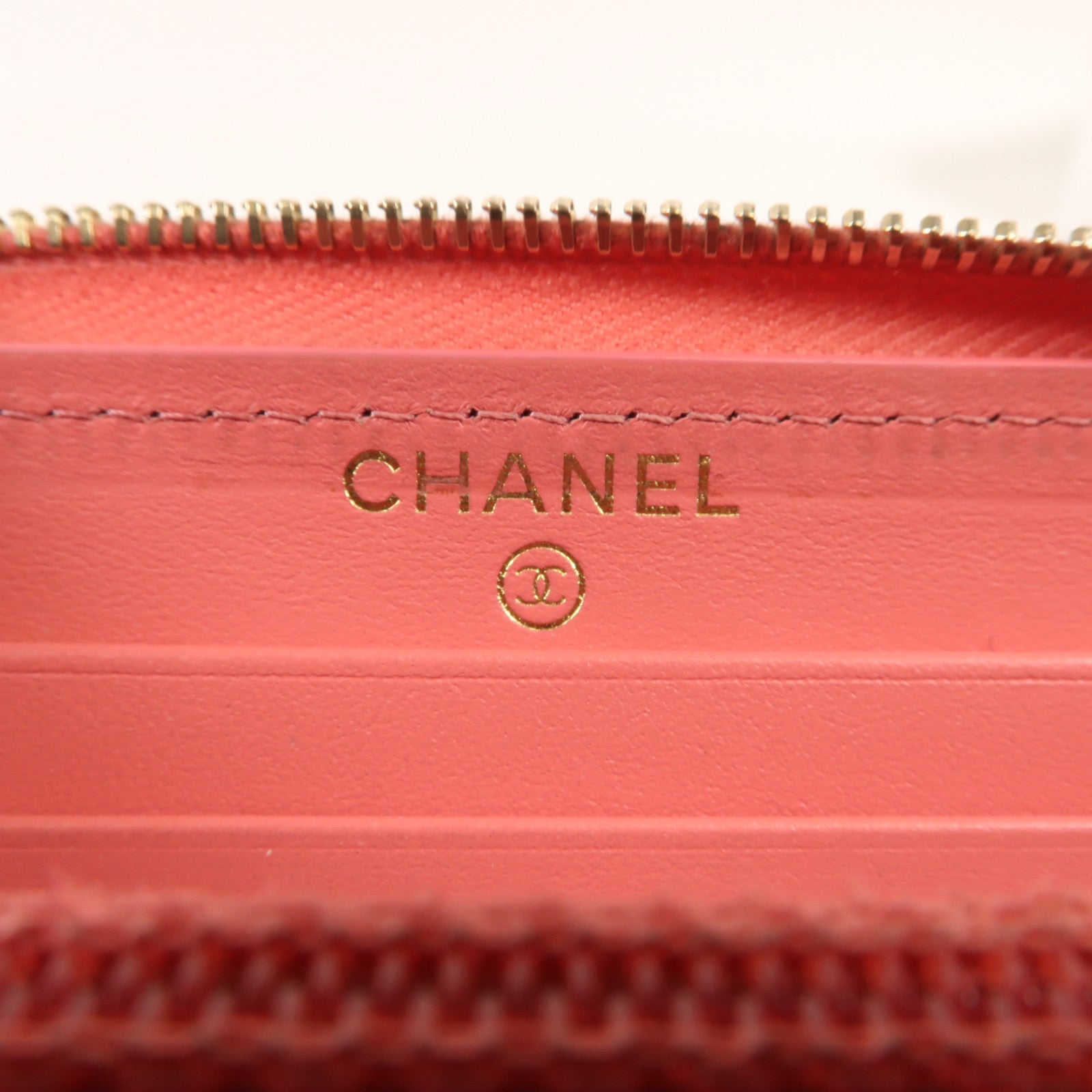 CHANEL 【激減優惠】羊皮皮革Wallet金扣錢包