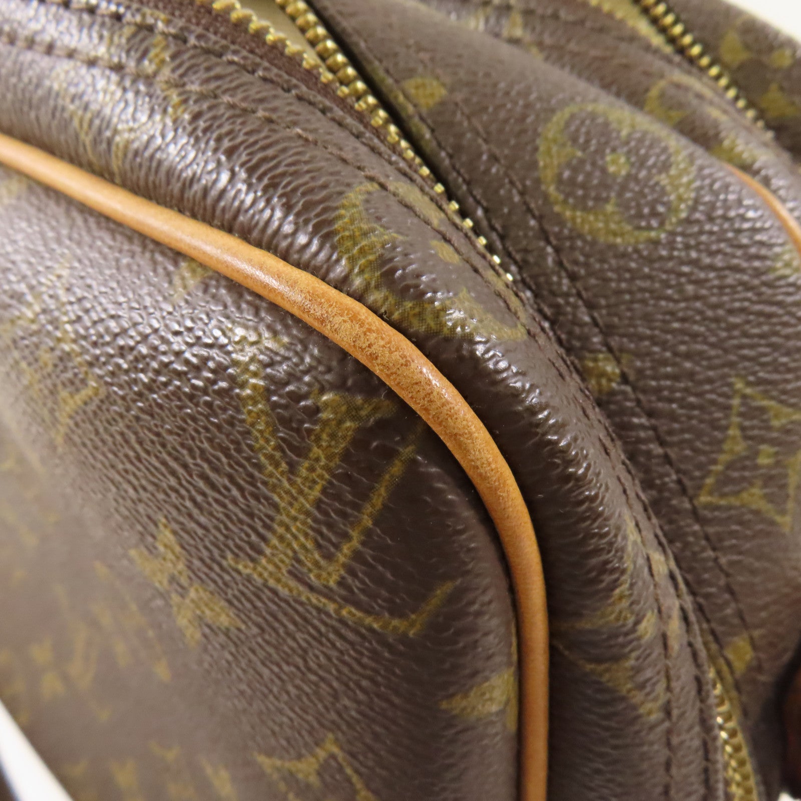 LOUIS VUITTON Monogram Reporter PM金扣肩背袋棕色