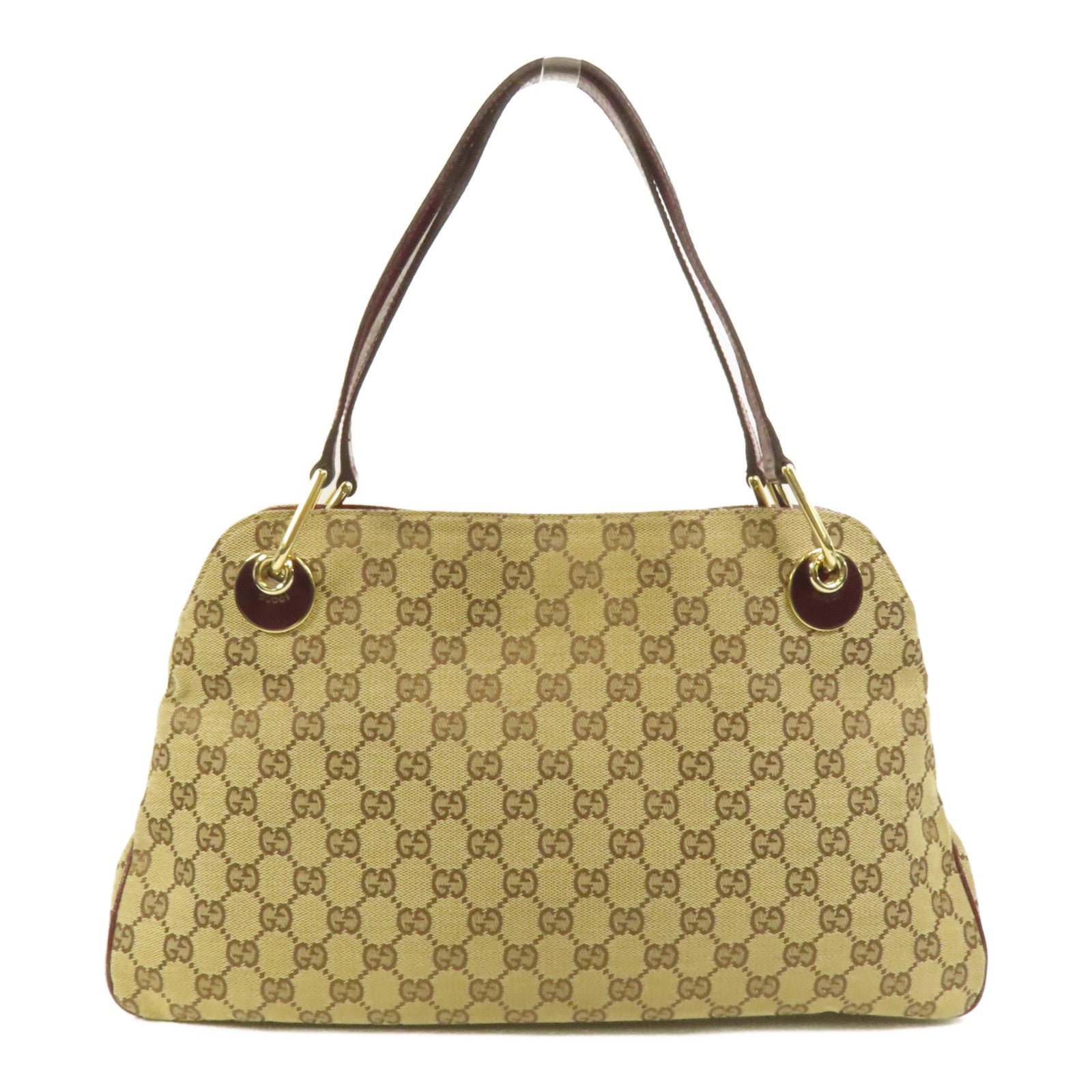 GUCCI 帆布Shoulder Bag金扣肩背袋