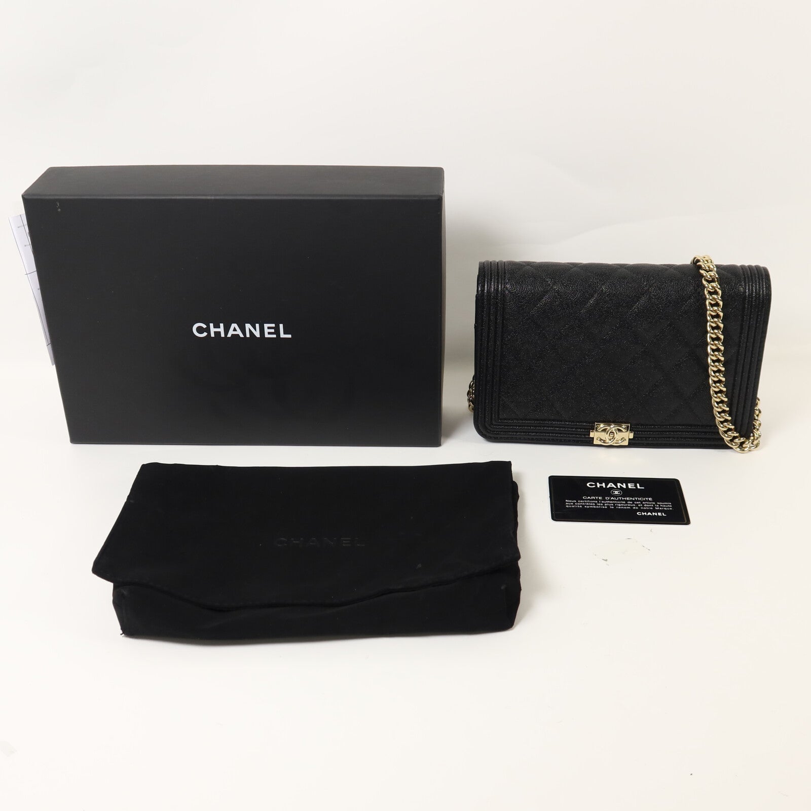 CHANEL 牛皮皮革LeBoy Wallet On Chain鏈帶肩背袋