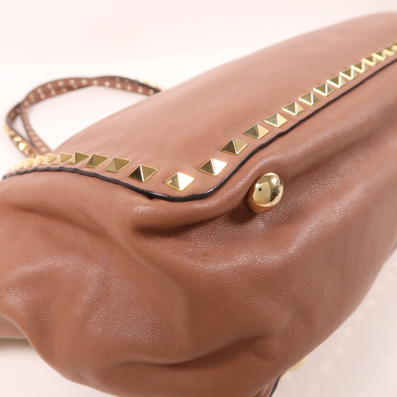 Valentino GHW 2 Way Shoulder Bag Calfskin Leather Pink
