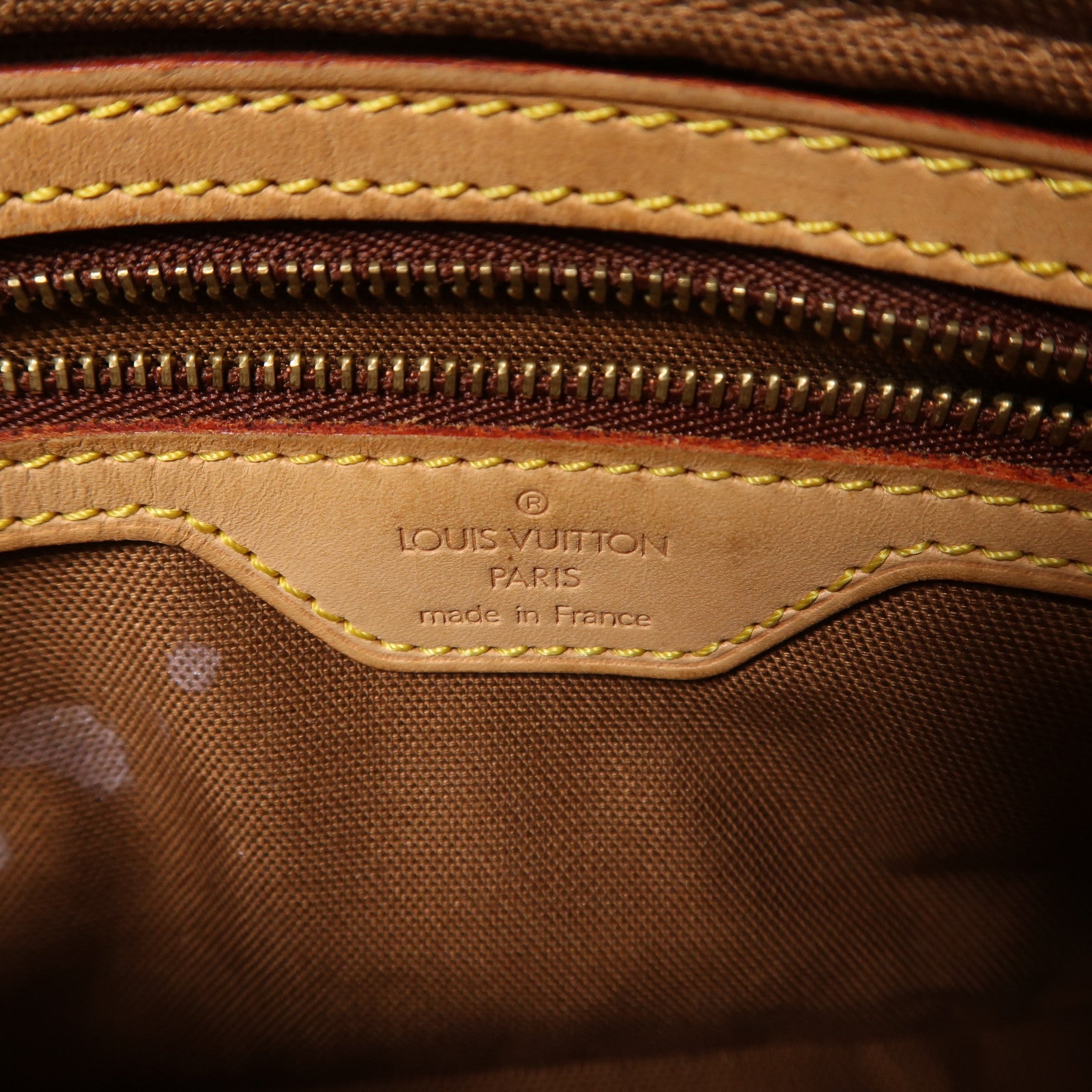 LOUIS VUITTON Monogram Trotteur金扣肩背袋棕色