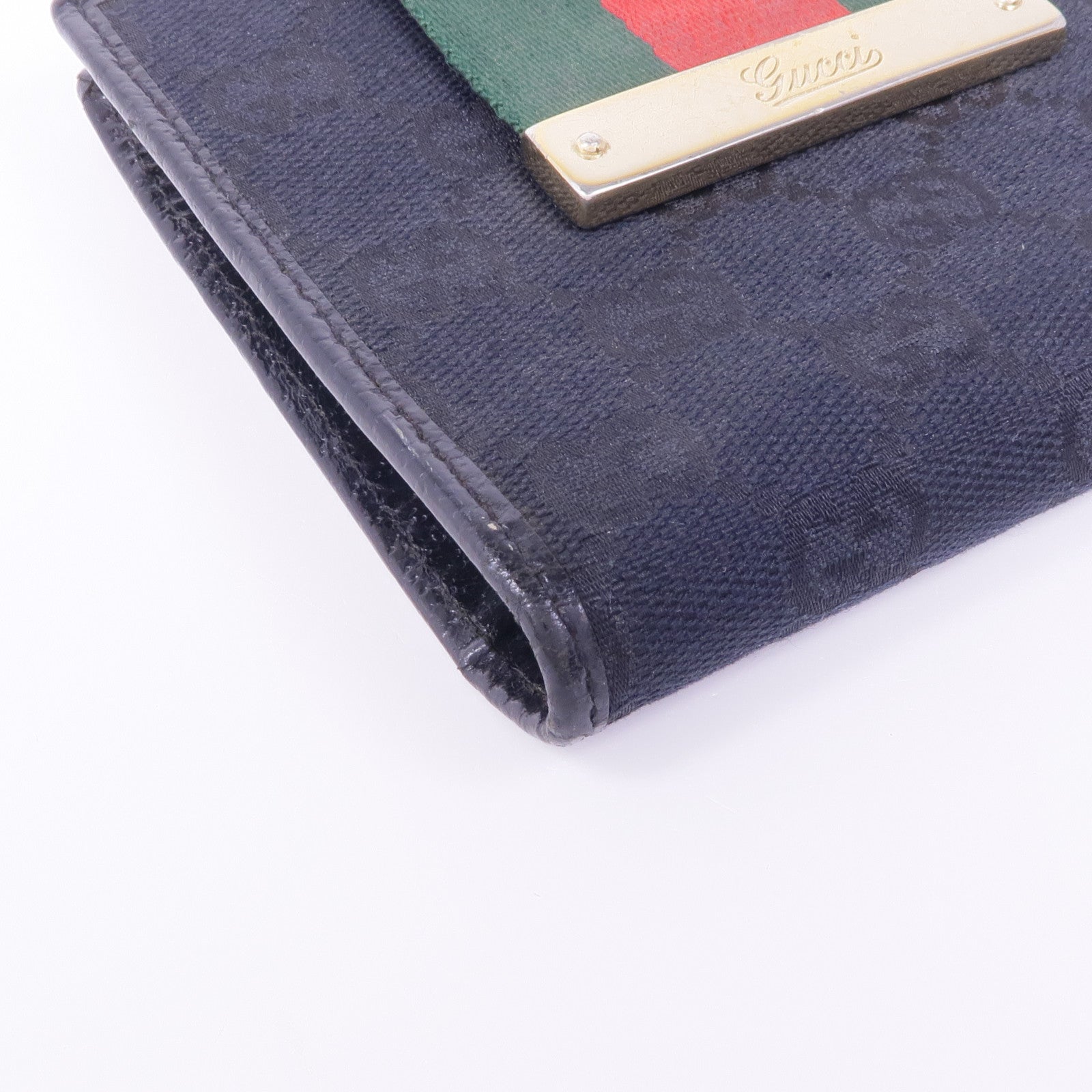 GUCCI 帆布Wallet金扣錢包