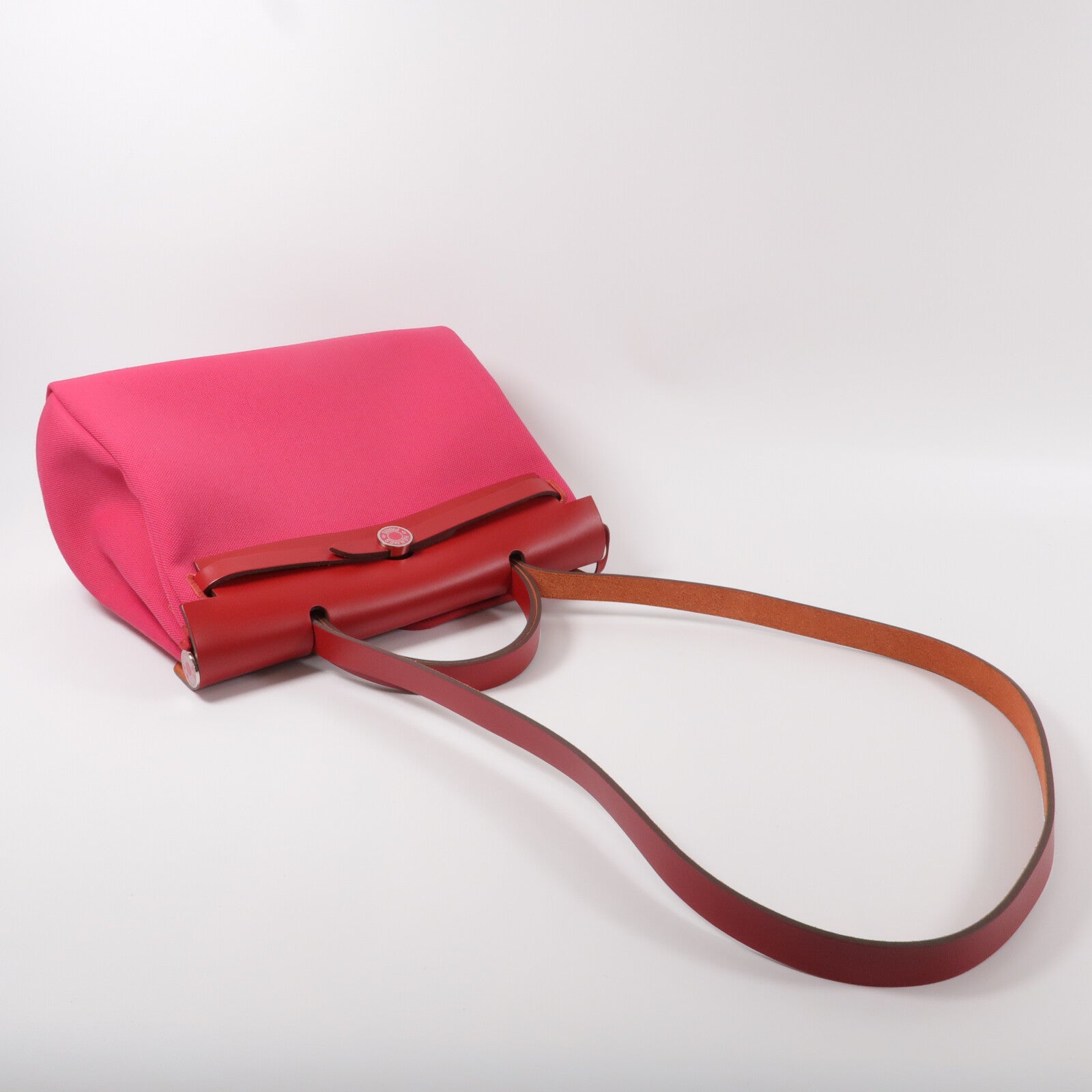 HERMES 帆布Herbag PM手挽肩背兩用袋Mexico/Piment