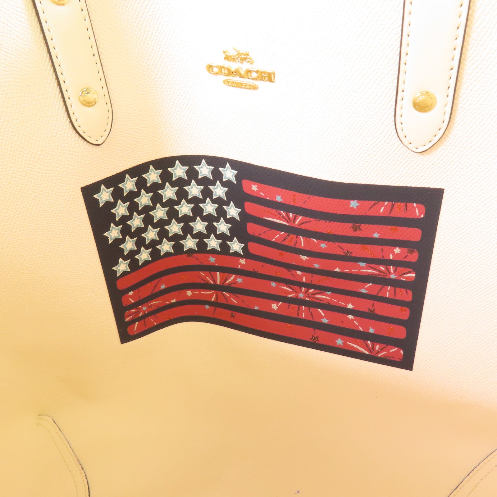 COACH 塗層帆布Shoulder Bag金扣肩背袋