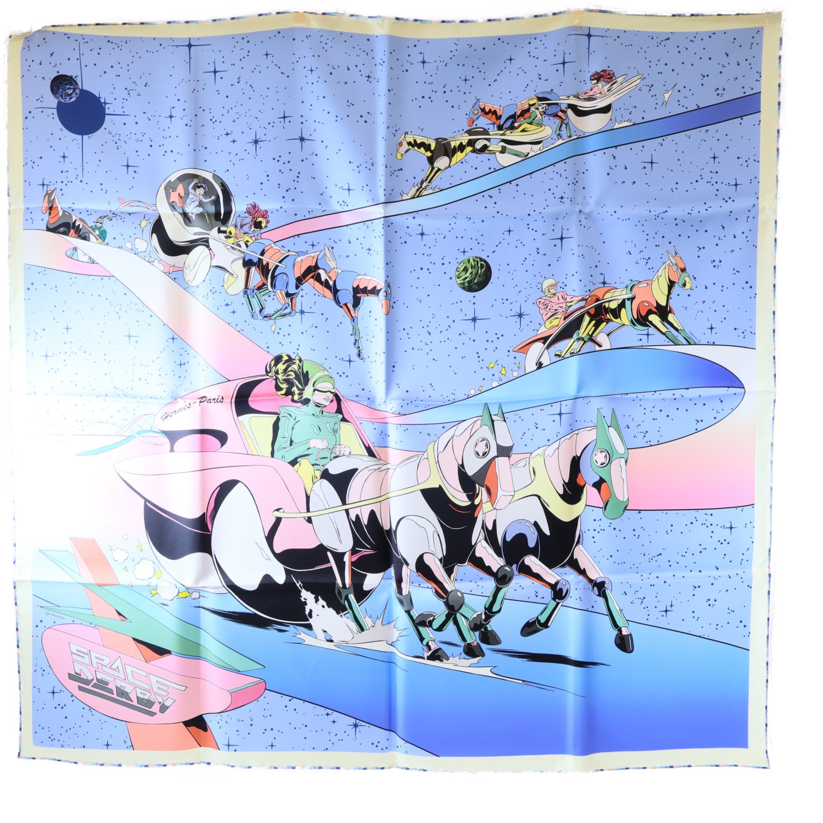 HERMES 絲質Scarf絲巾彩色