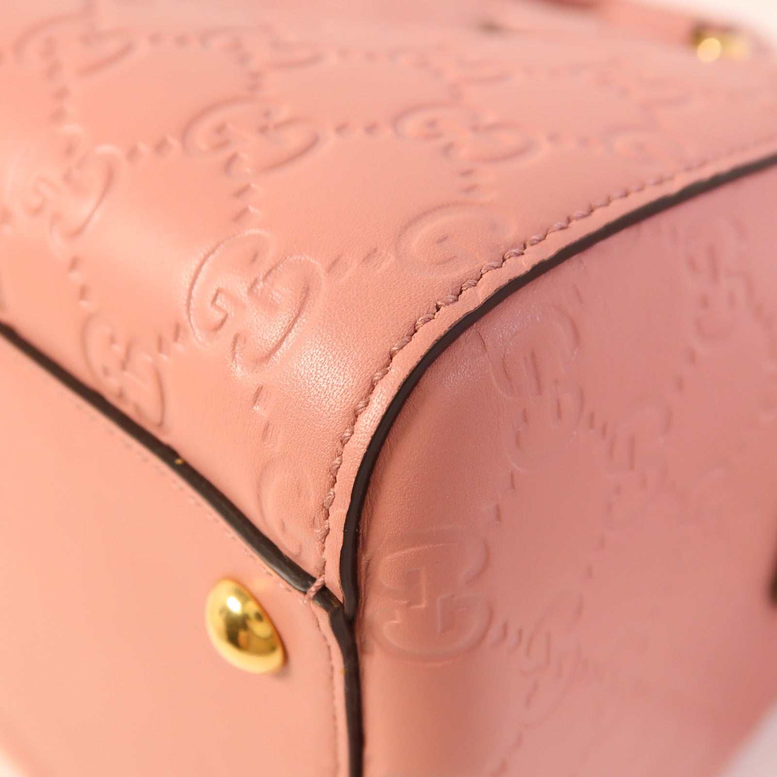 GUCCI 皮革Boston Bag金扣手挽肩背兩用袋