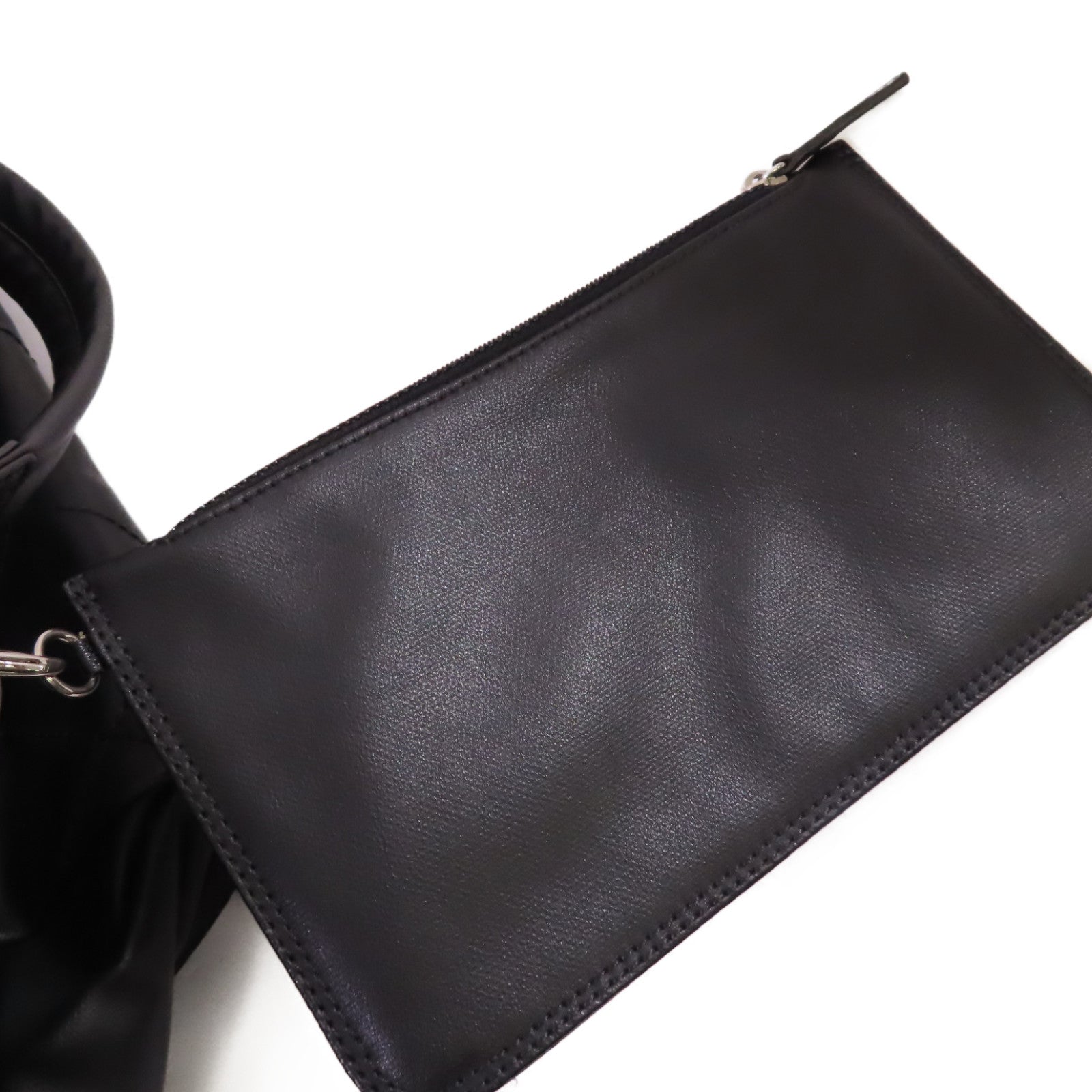 CHANEL 【激減優惠】菱格塗層帆布Biarritz Tote Bag Large Tote Bag銀扣肩背袋