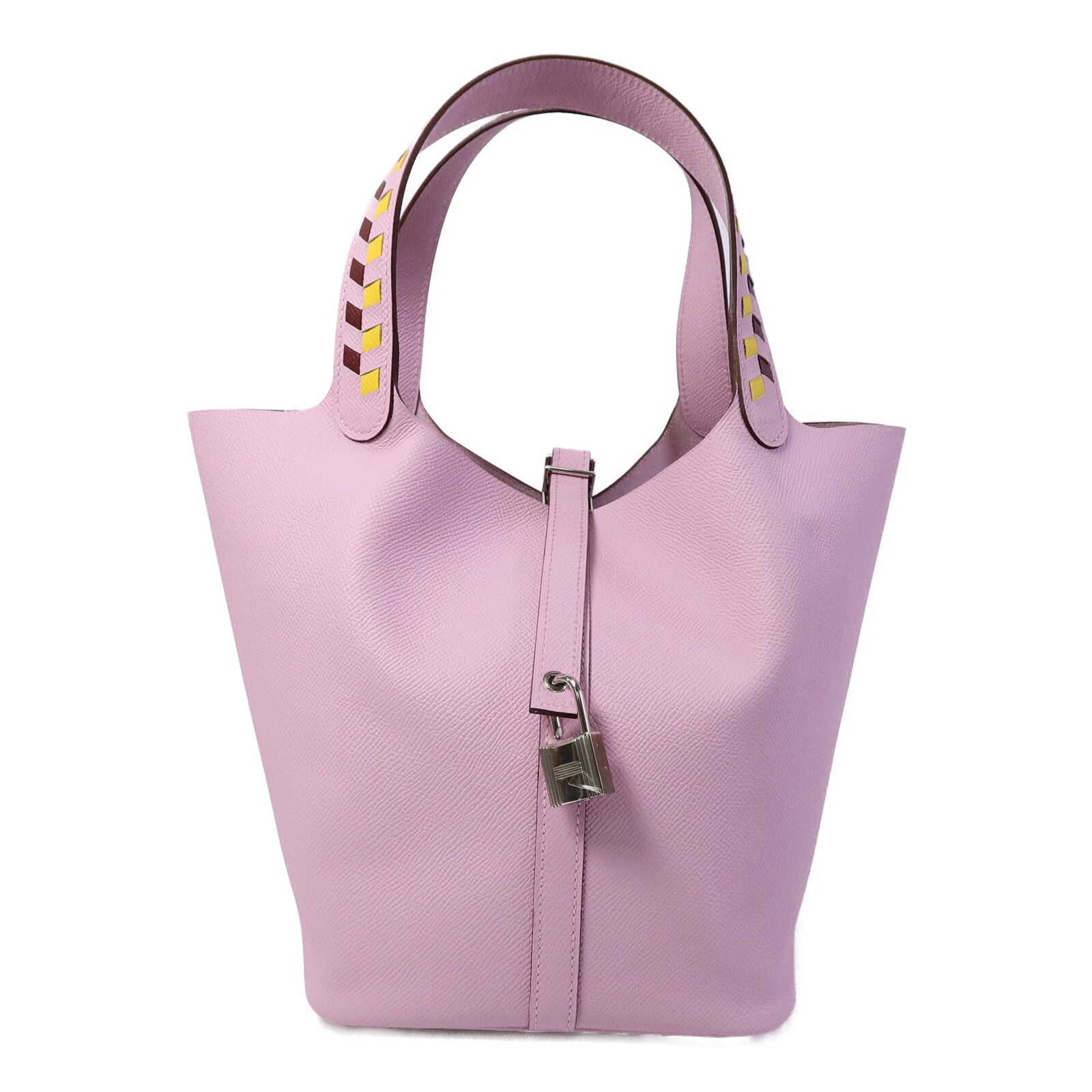 HERMES Epsom皮革Picotin MM手挽袋Mauve Sylvestre
