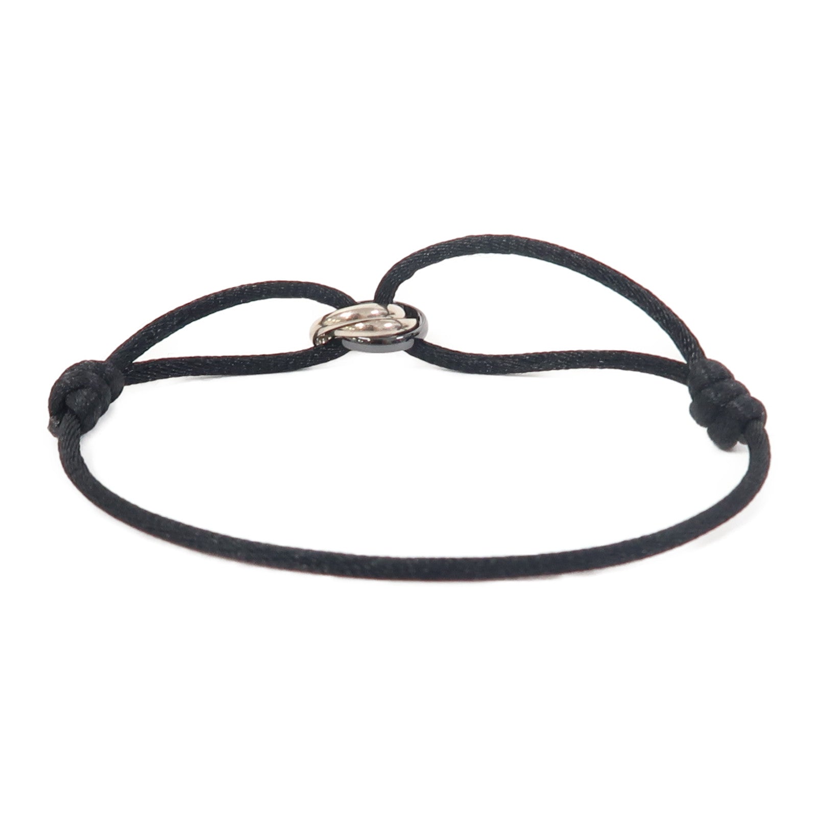 CARTIER 18K白金/陶瓷Trinity Bracelet手鏈黑色