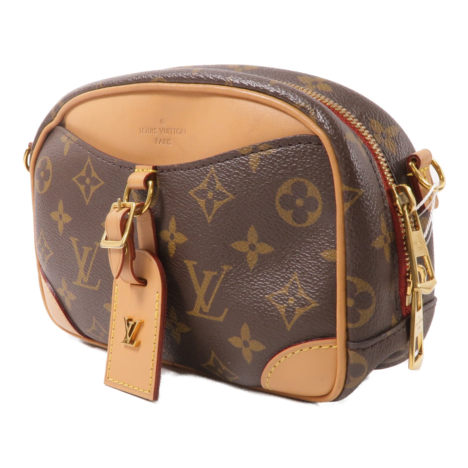 LOUIS VUITTON Monogram Deauville Mini金扣肩背袋棕色