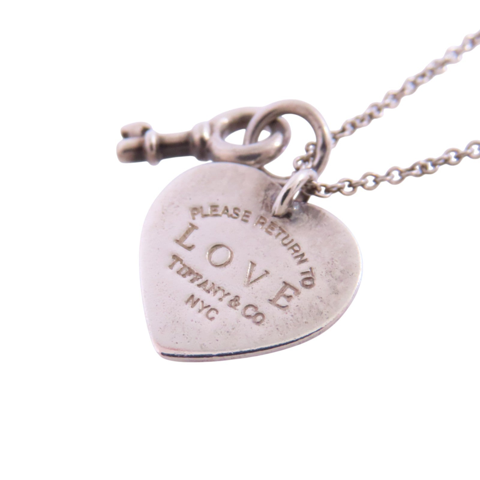 TIFFANY＆CO 925純銀Heart Rock And Key Necklace項鏈