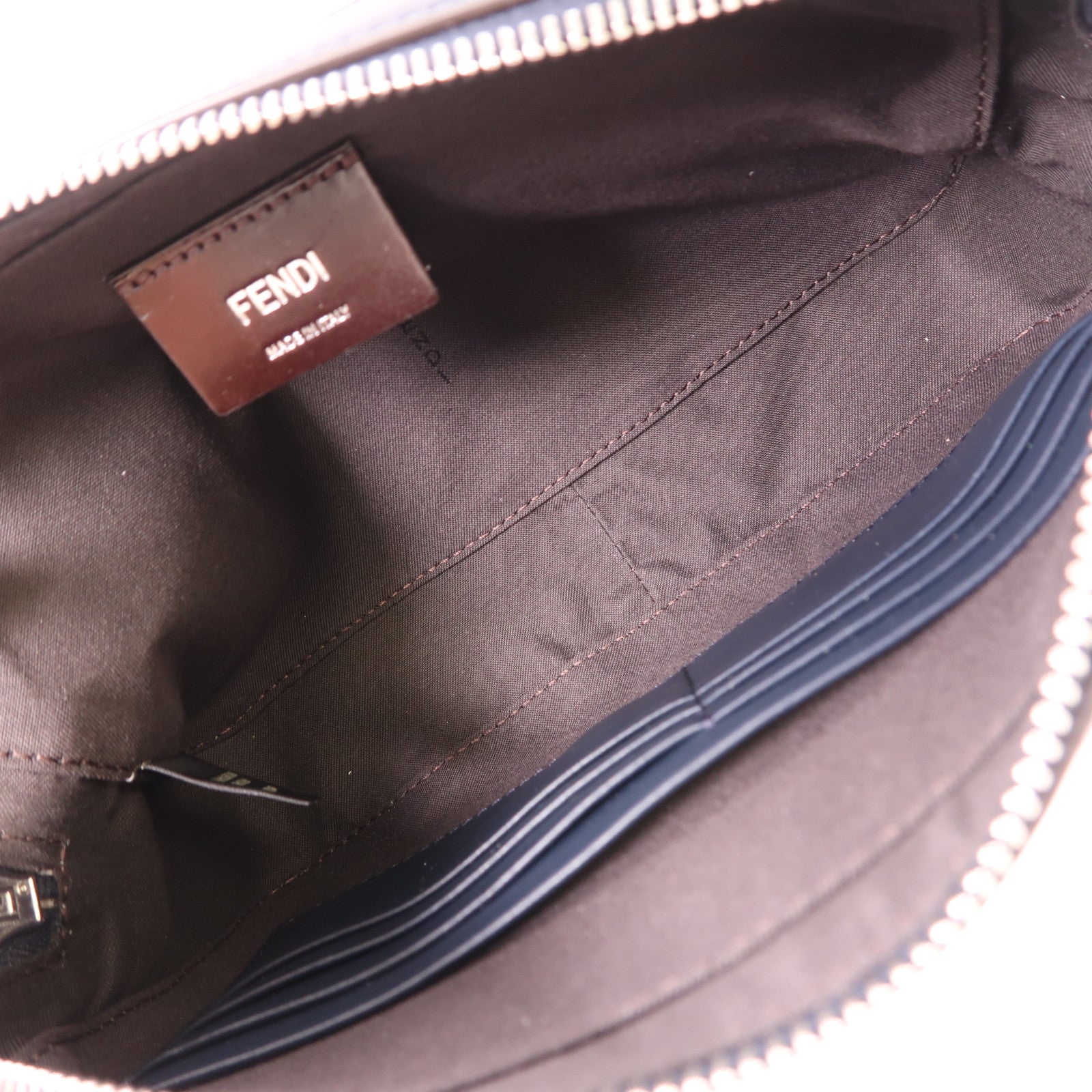FENDI 塗層帆布Diagonal Camera Case銀扣肩背袋