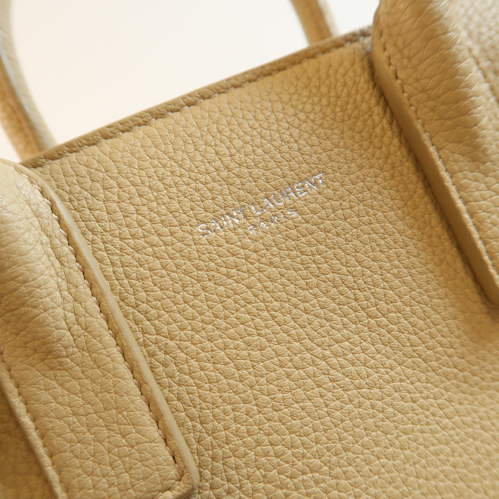 SAINT LAURENT 牛皮皮革Nano Sac de Jour Souple Bag銀扣手挽肩背兩用袋