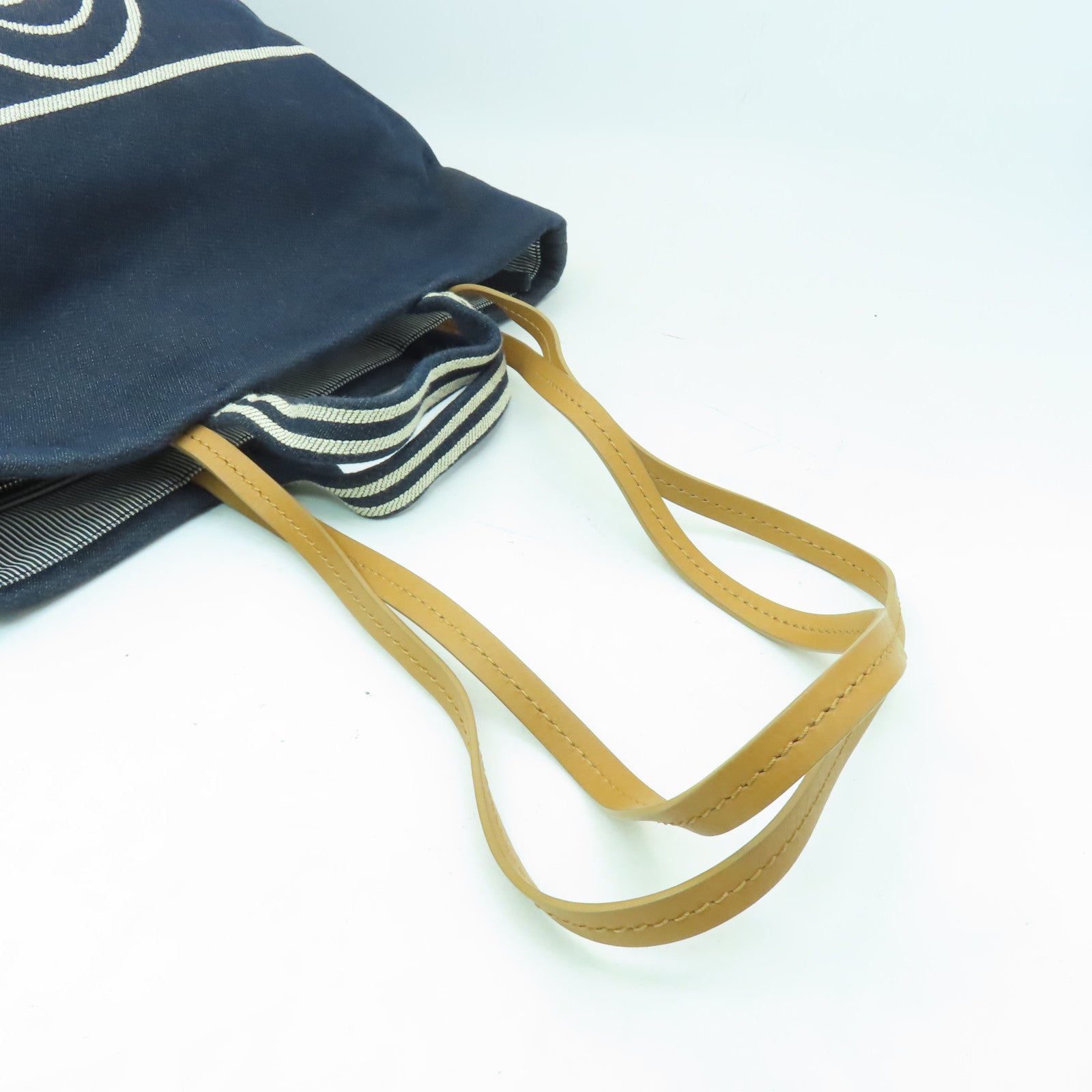 CHANEL 【激減優惠】帆布2way Shoulder Bag銀扣手挽肩背兩用袋深藍色
