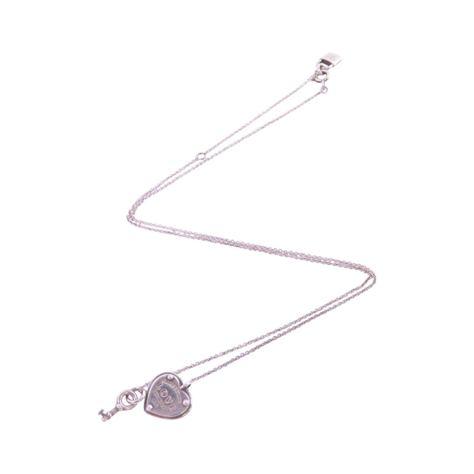 TIFFANY＆CO 925純銀Heart Rock And Key Necklace項鏈