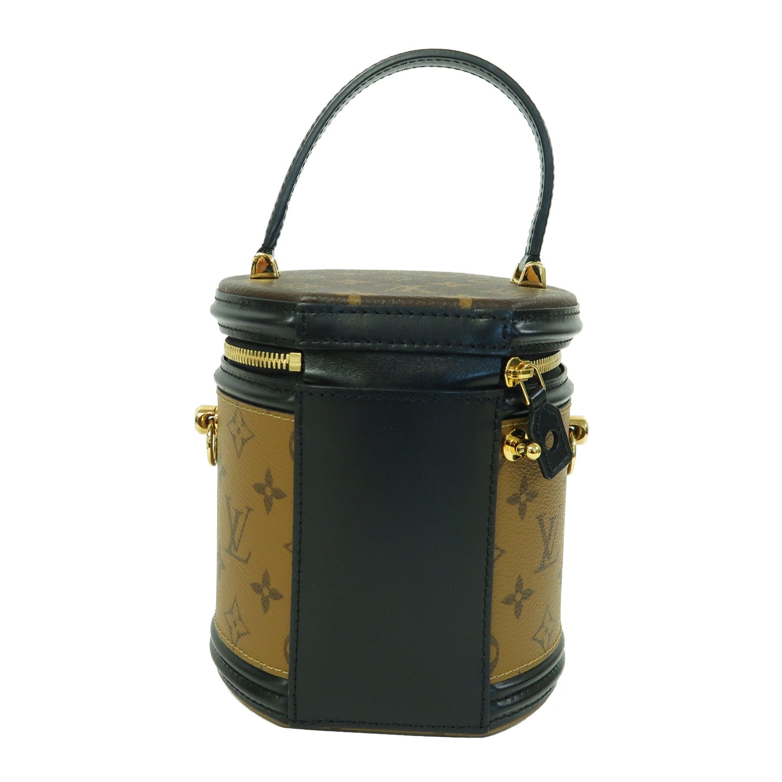LOUIS VUITTON Monogram Reverse Cannes金扣手挽肩背兩用袋啡色