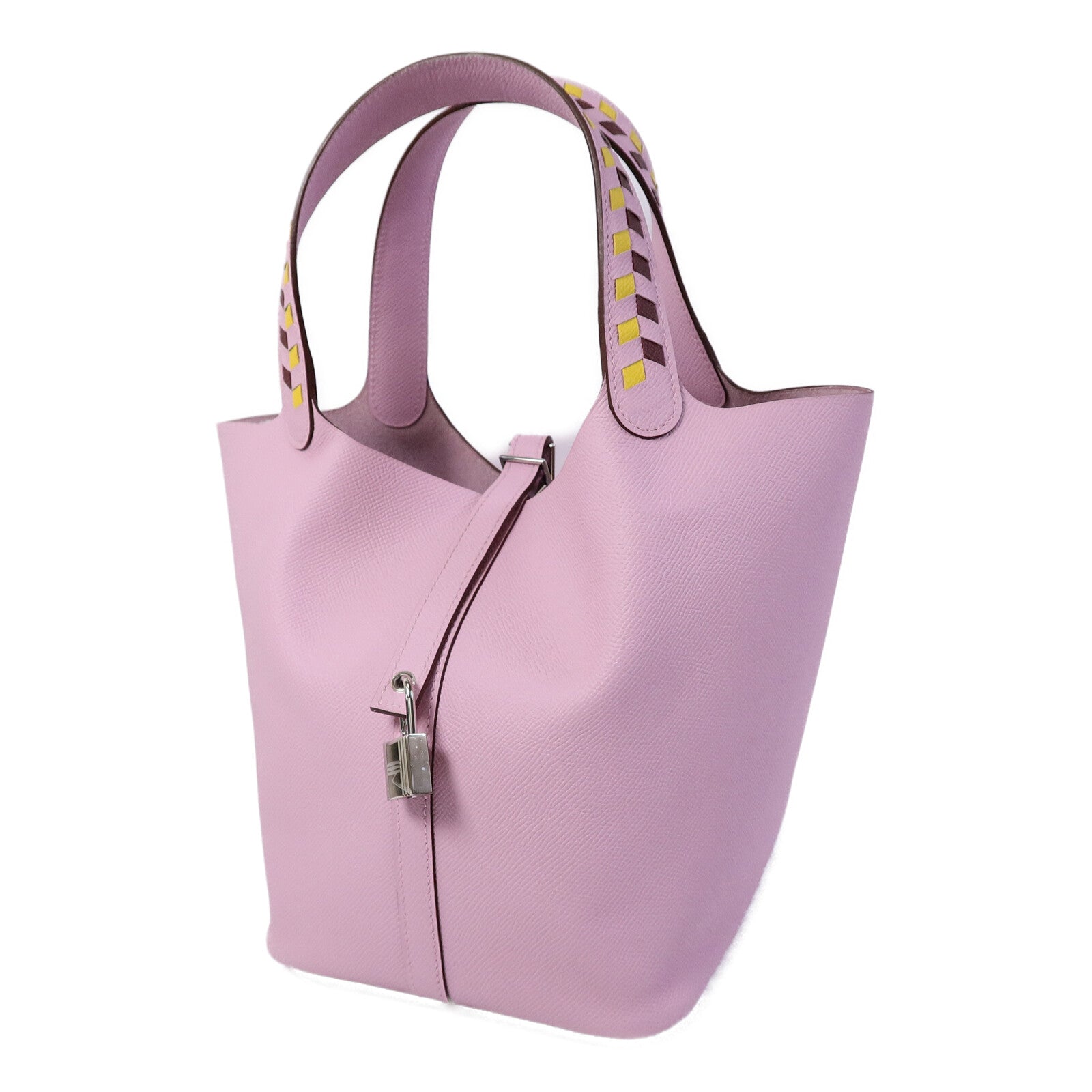 HERMES Epsom皮革Picotin MM手挽袋Mauve Sylvestre
