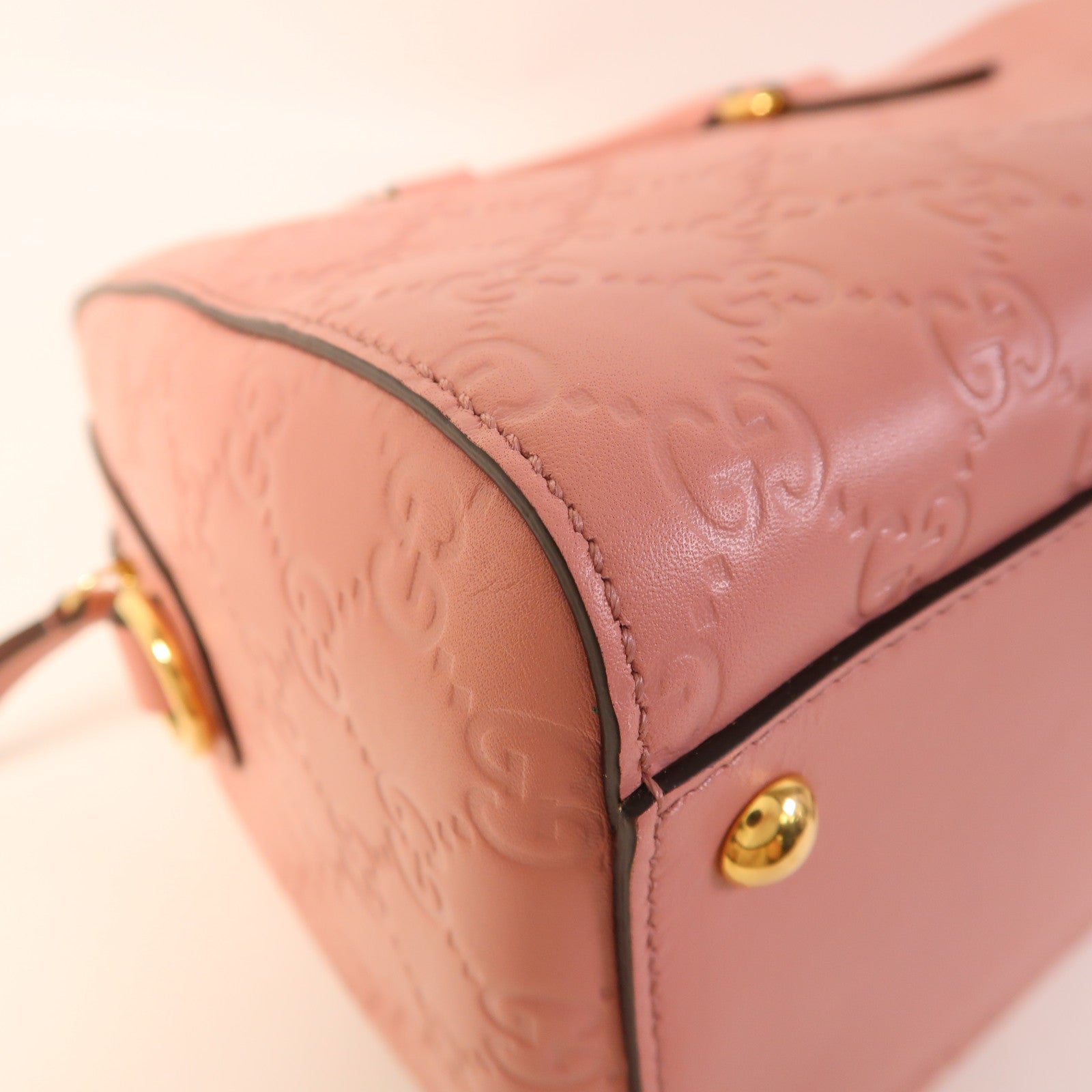 GUCCI 皮革Boston Bag金扣手挽肩背兩用袋