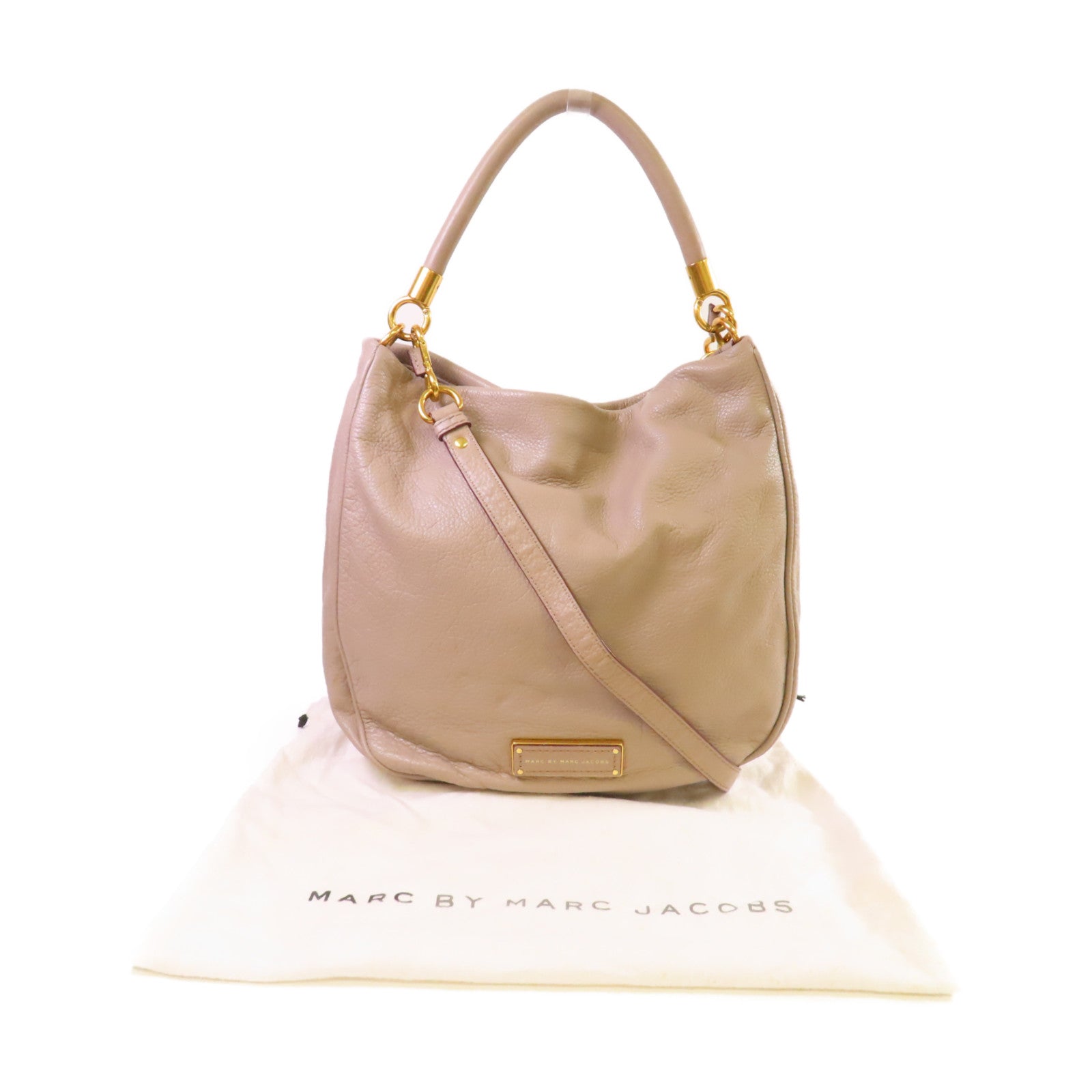 MARC BY MARC JACOBS 羊皮皮革2Way Shoulder Bag金扣手挽肩背兩用袋灰色