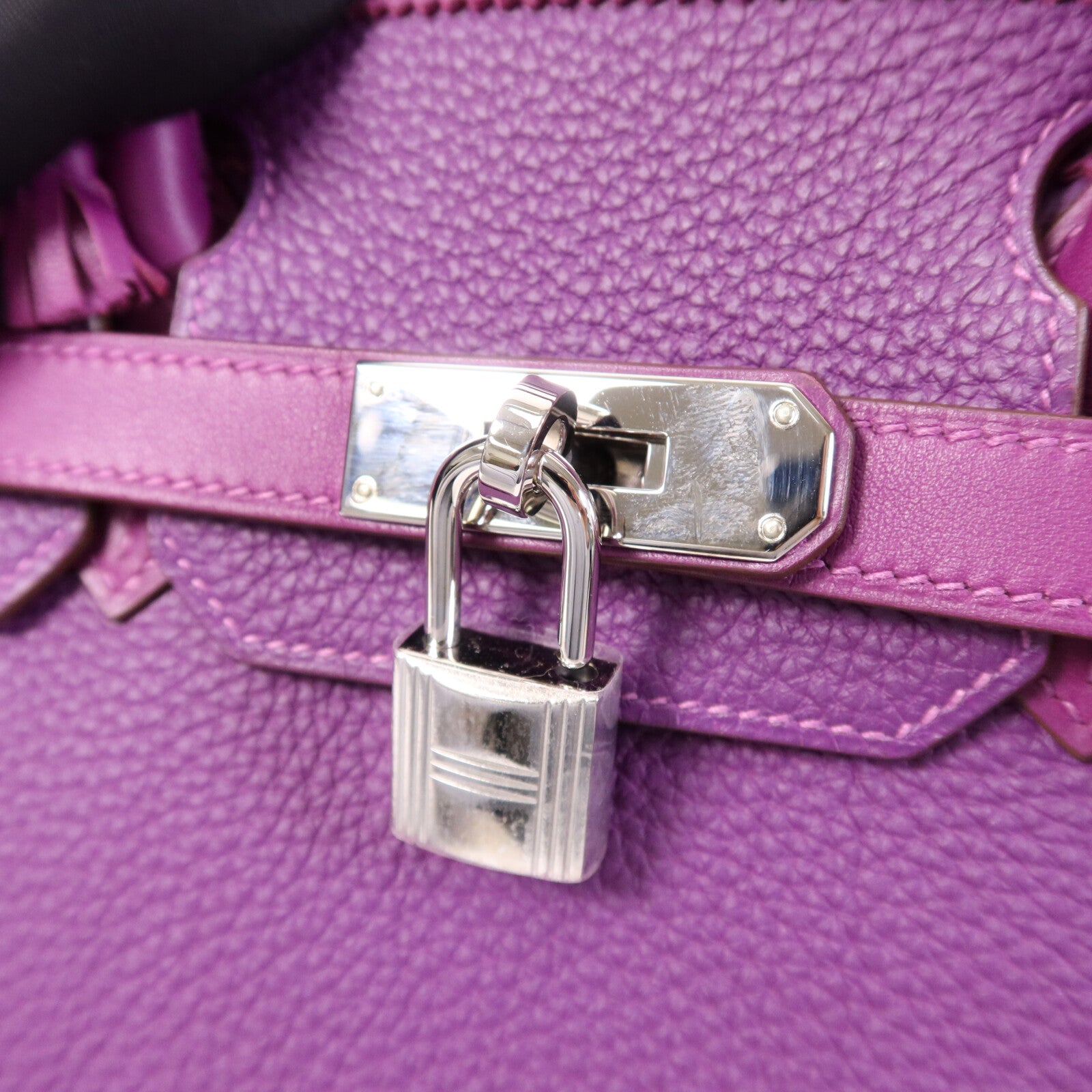 HERMES Togo/Swift皮革Birkin 30 Ghillies銀扣手挽袋