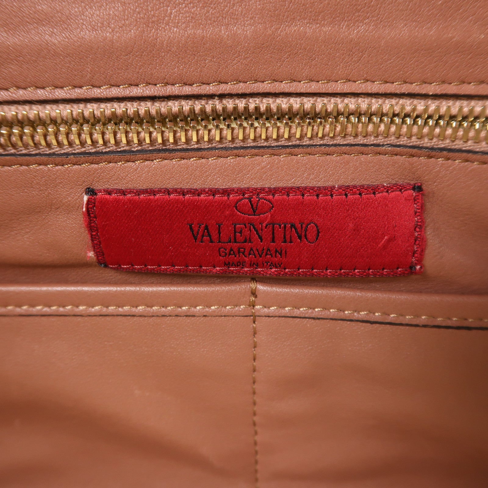 Valentino GHW 2 Way Shoulder Bag Calfskin Leather Pink