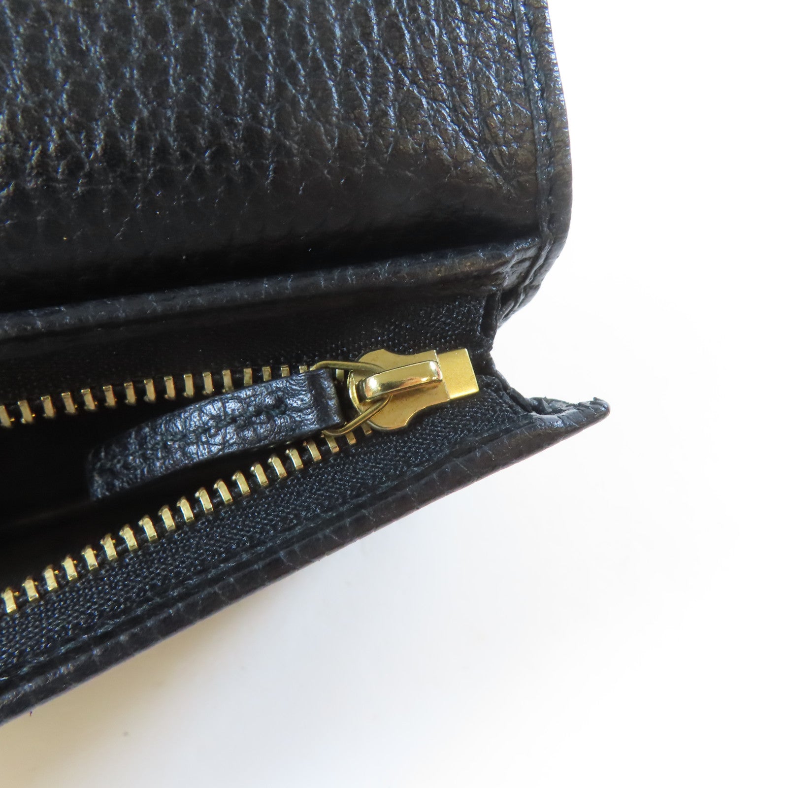 GUCCI 牛皮皮革Wallet金扣啪鈕長錢包黑色