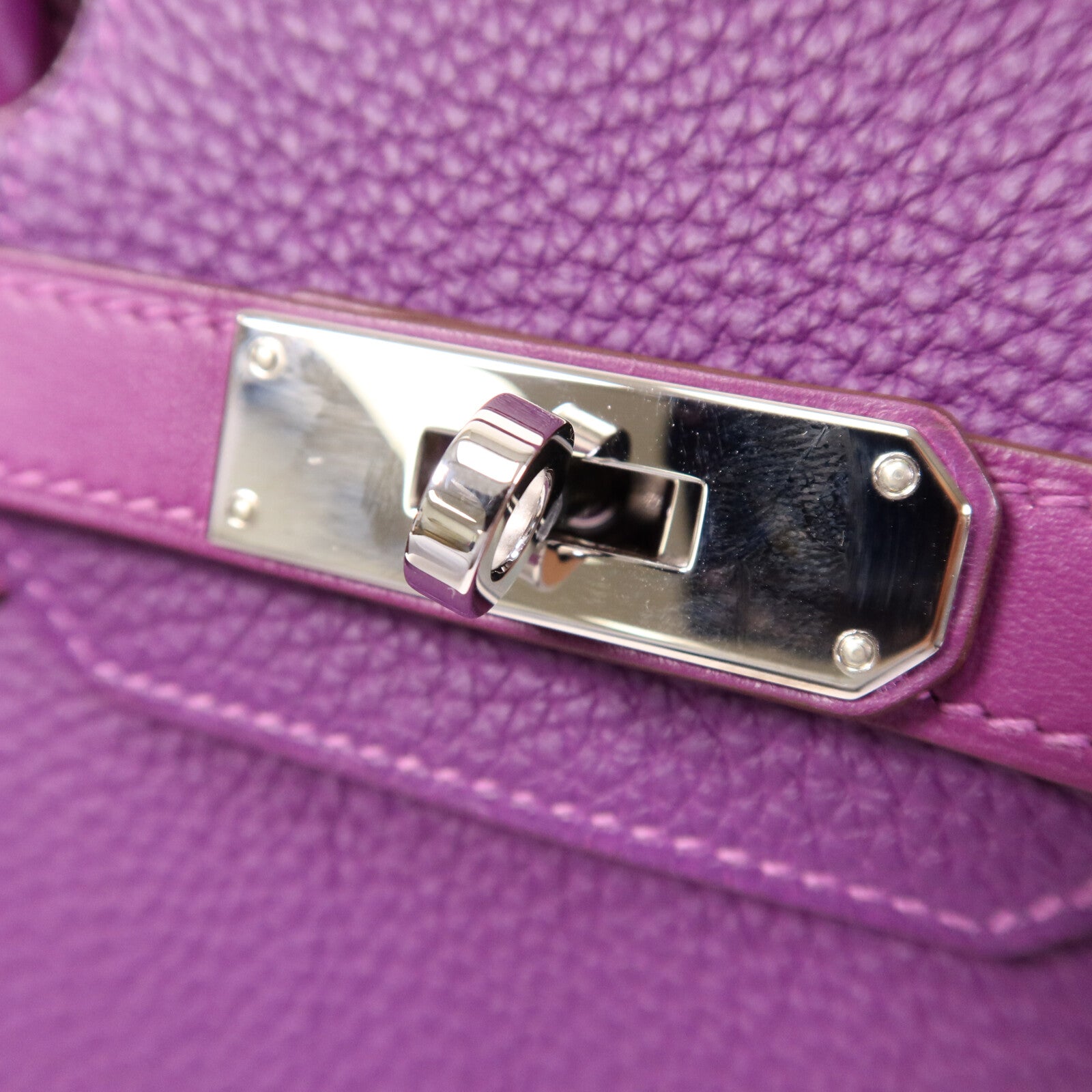 HERMES Togo/Swift皮革Birkin 30 Ghillies銀扣手挽袋