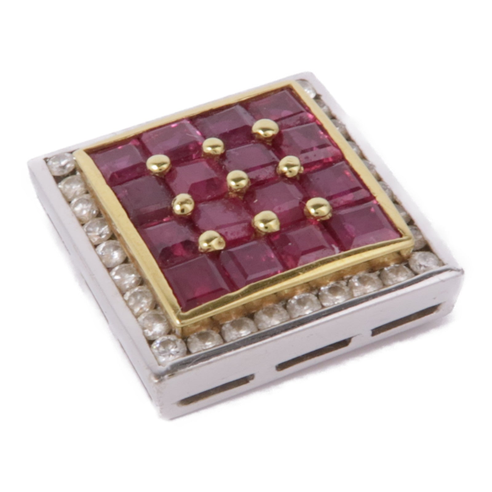 JEWELRY 【激減優惠】18K黃金/白金Ruby Diamond Pendant紅寶石/鑽石吊墜