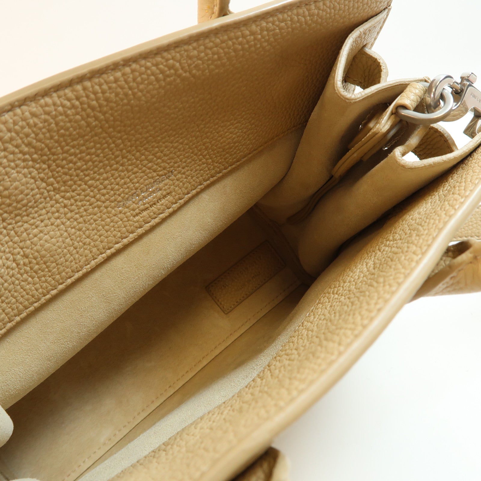 SAINT LAURENT 牛皮皮革Nano Sac de Jour Souple Bag銀扣手挽肩背兩用袋