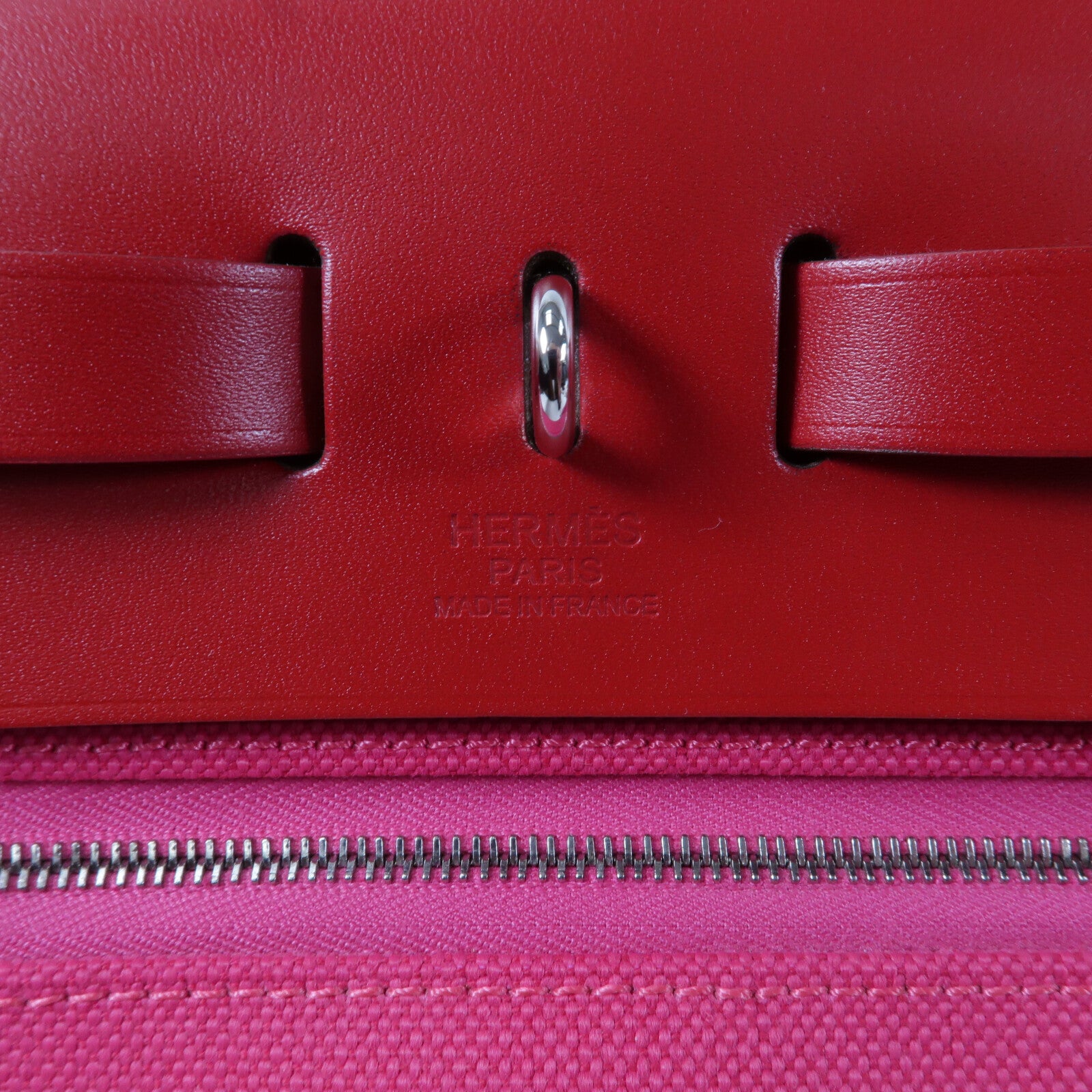 HERMES 帆布Herbag PM手挽肩背兩用袋Mexico/Piment