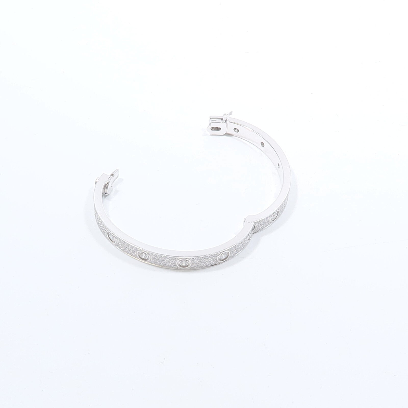 CARTIER 18K白金Love Bracelet Full Diamond鑽石手鐲