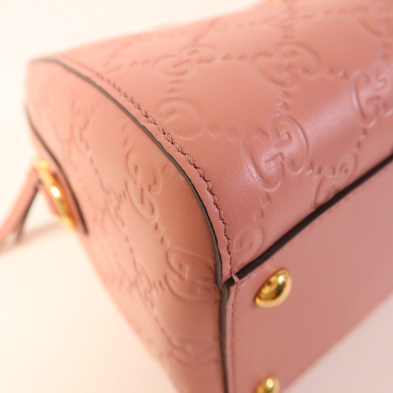 GUCCI 皮革Boston Bag金扣手挽肩背兩用袋