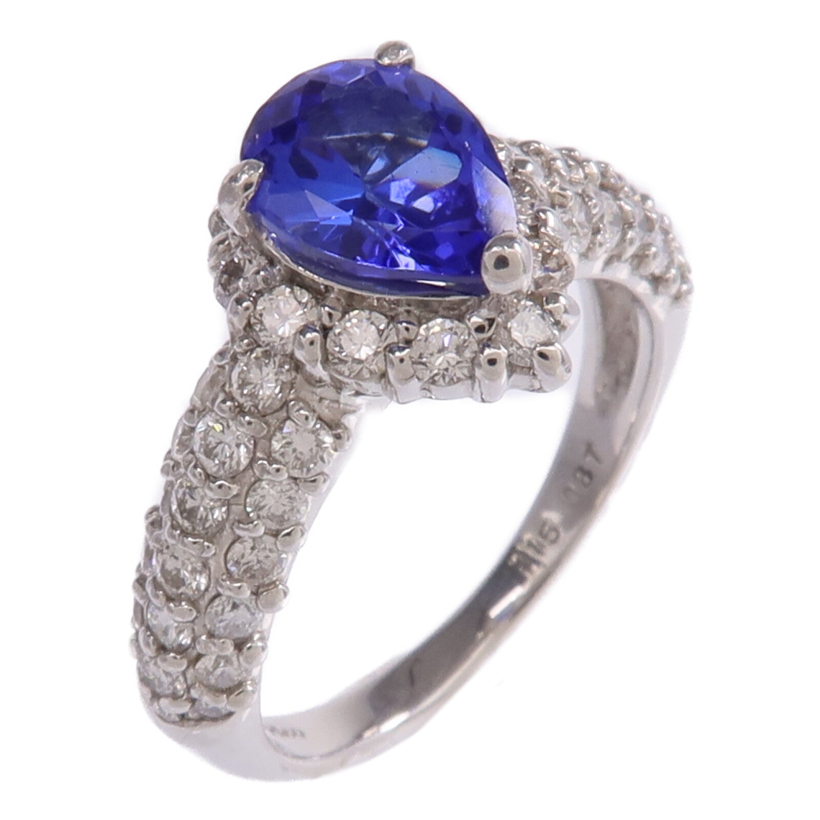 JEWELRY 【激減優惠】PT950鉑金Tanzanite Diamond Ring坦桑石/鑽石戒指US#6