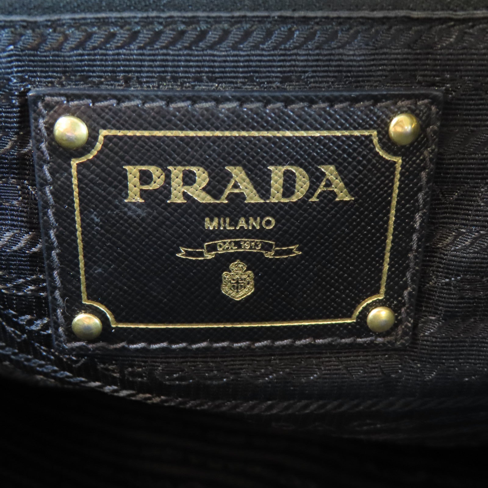 PRADA 尼龍2 Way Shoulder金扣手挽肩背兩用袋黑色