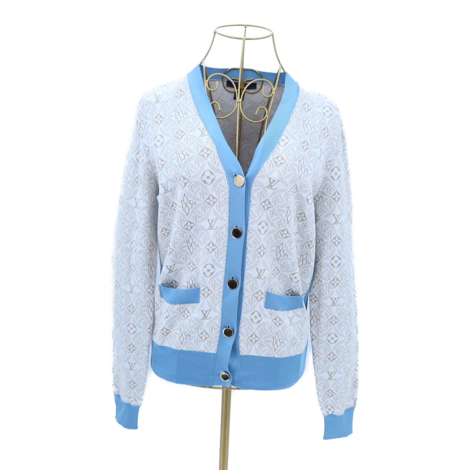 LOUIS VUITTON Silk/Cotton Long-Sleeve Cardigan針織