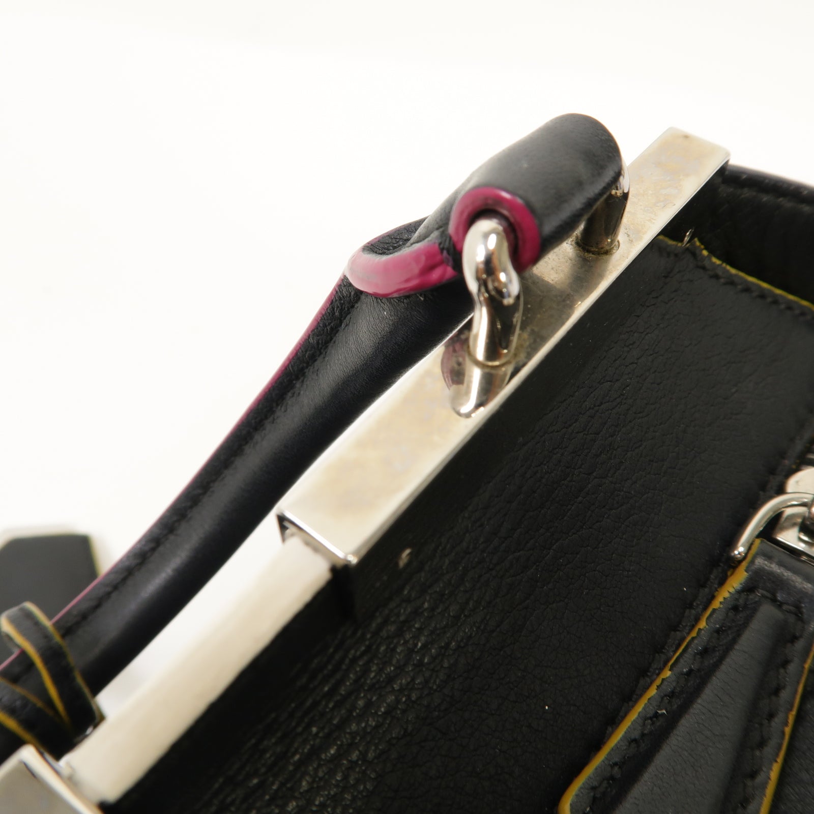 FENDI 【激減優惠】牛皮皮革Mini 3 Jours銀扣手挽肩背兩用袋黑色
