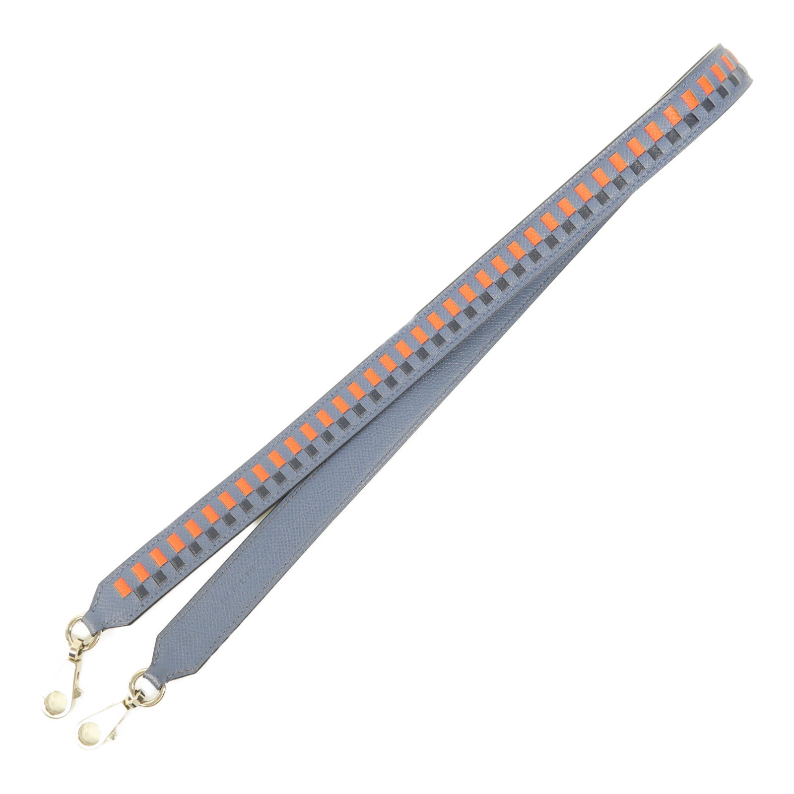 HERMES Epsom皮革Shoulder Strap銀扣肩背帶Bleu France