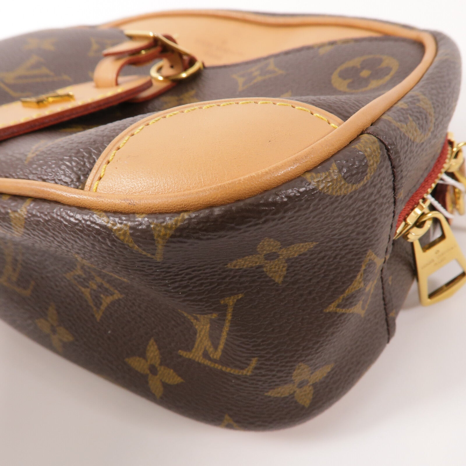 LOUIS VUITTON Monogram Deauville Mini金扣肩背袋棕色