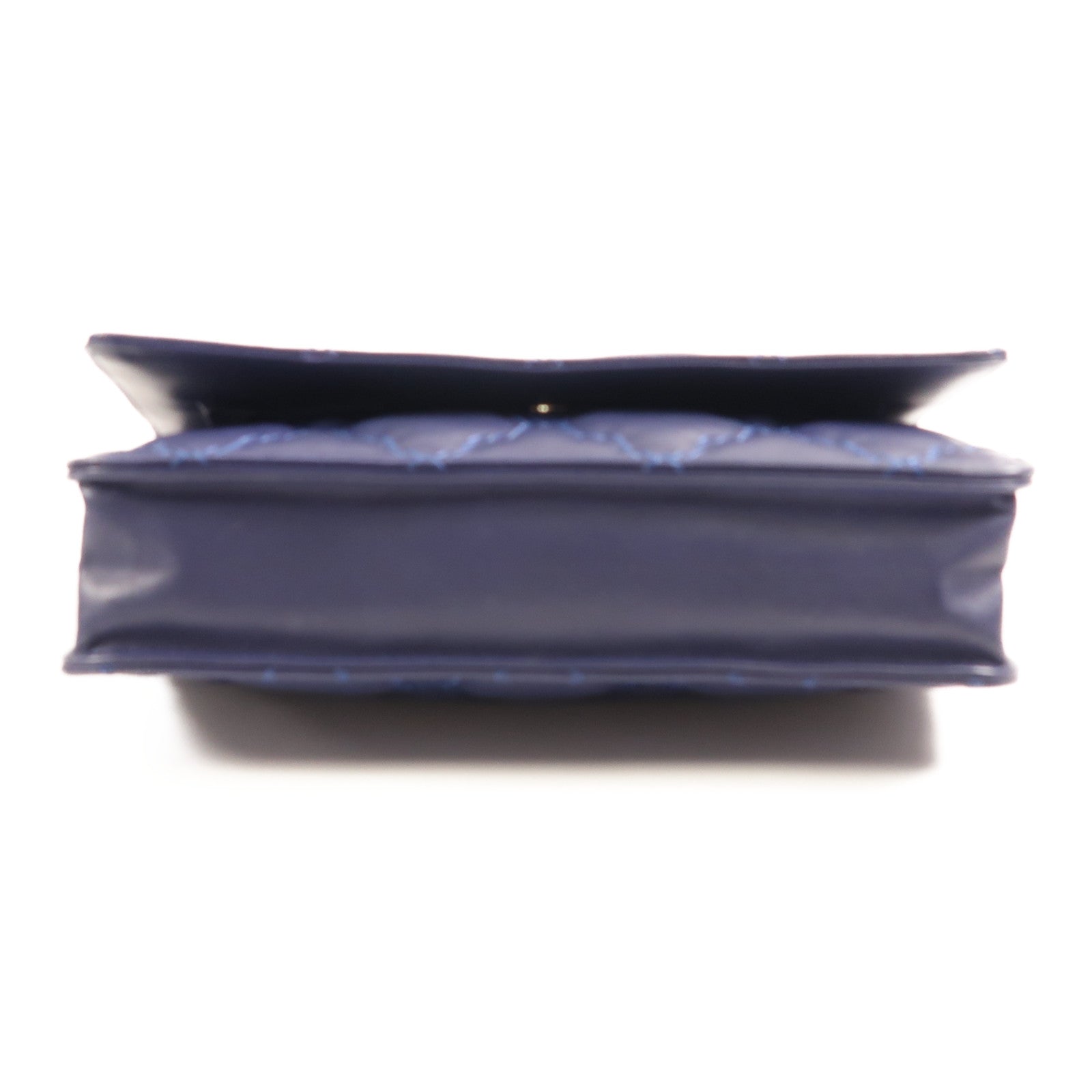 CHANEL CC SHW WOC Wallet On Chain Shoulder Bag Calfskin Leather Blue