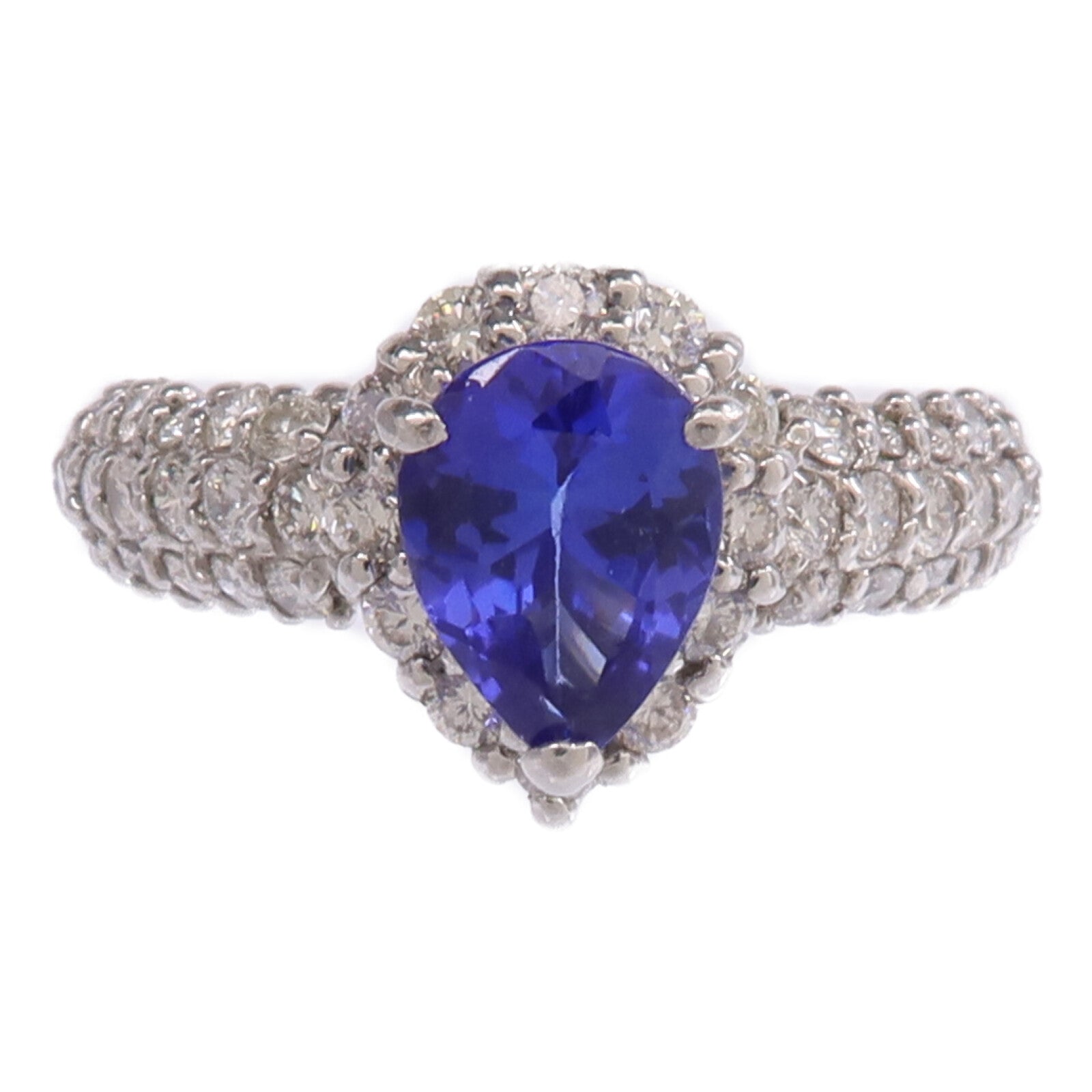 JEWELRY 【激減優惠】PT950鉑金Tanzanite Diamond Ring坦桑石/鑽石戒指US#6
