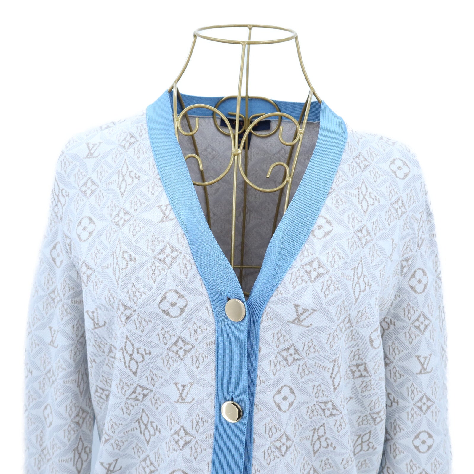 LOUIS VUITTON Silk/Cotton Long-Sleeve Cardigan針織