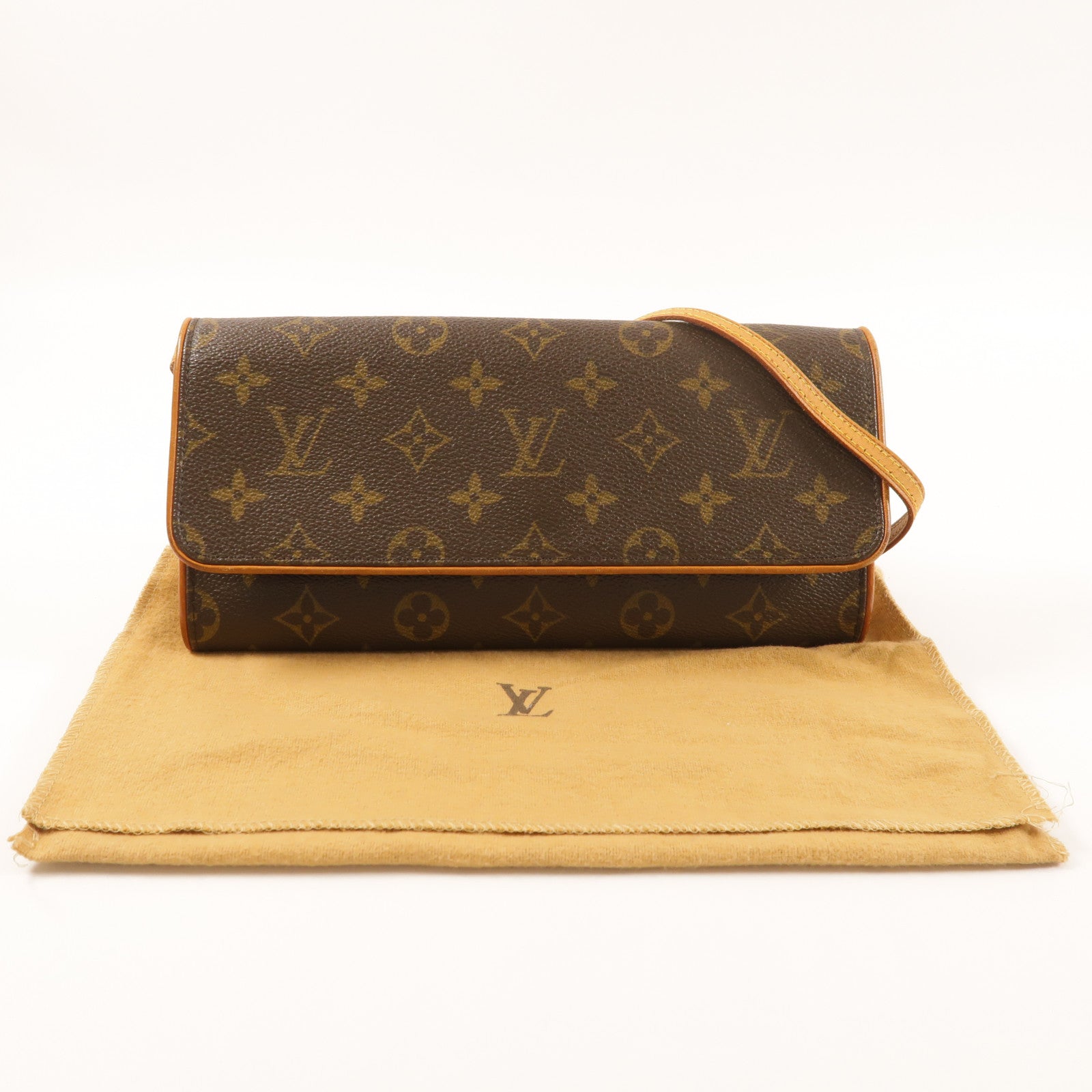 LOUIS VUITTON Monogram Pochette Twin GM金扣肩背袋