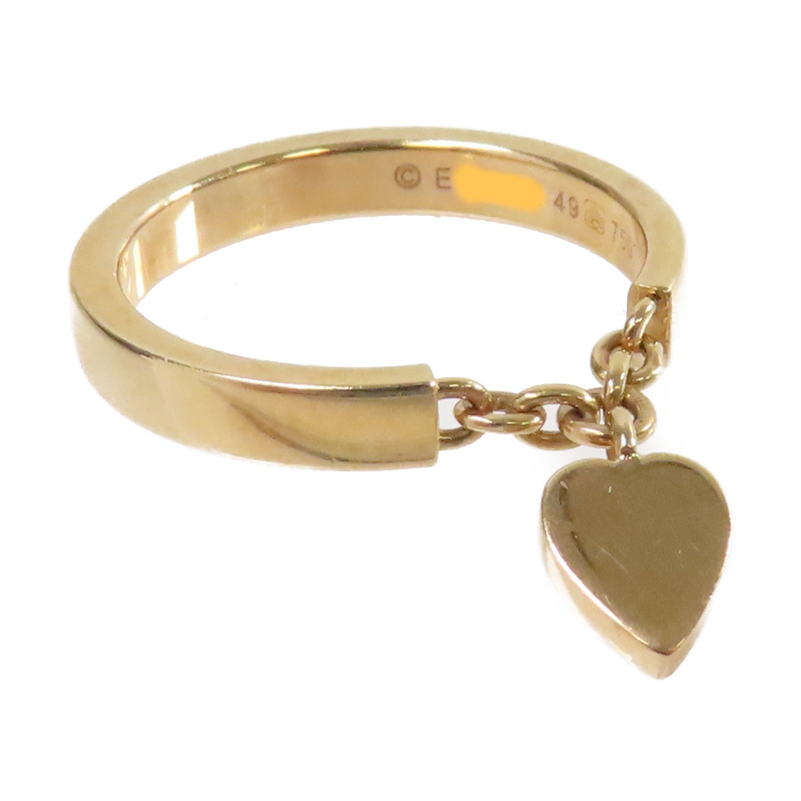 CARTIER 18K玫瑰金Gold Heart Ring戒指#49/US#4.75