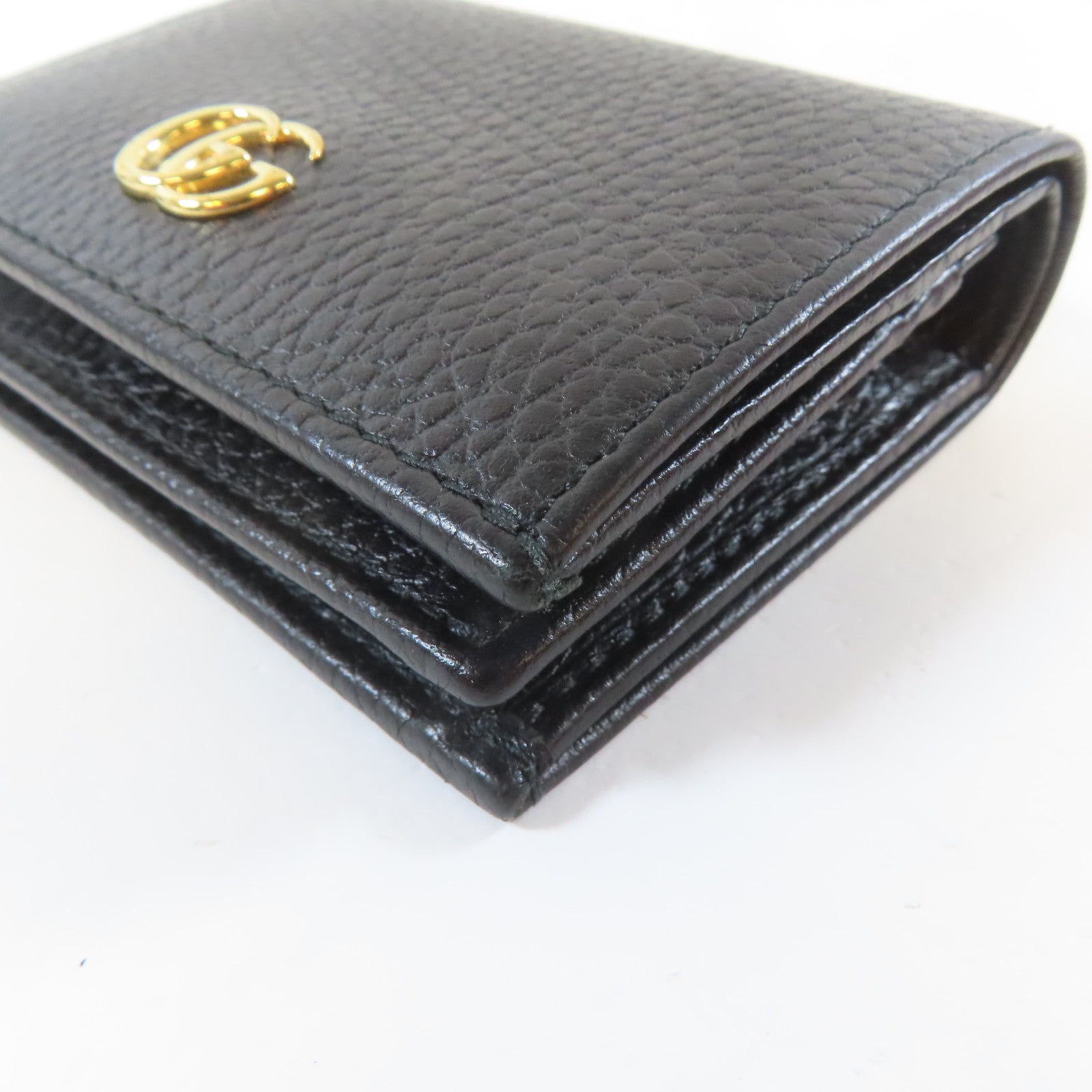 GUCCI 牛皮皮革Wallet金扣啪鈕長錢包黑色
