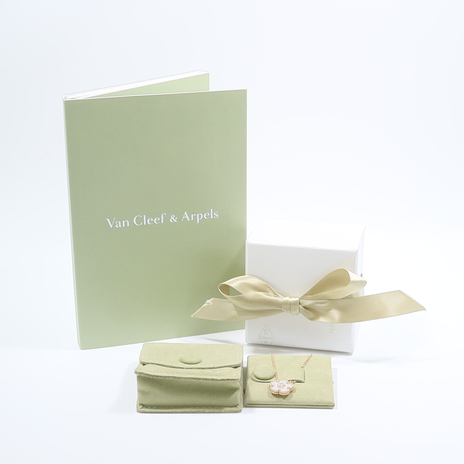 Van Cleef & Arpels 18K玫瑰金Lucky Spirng Pendant珍珠母貝項鍊