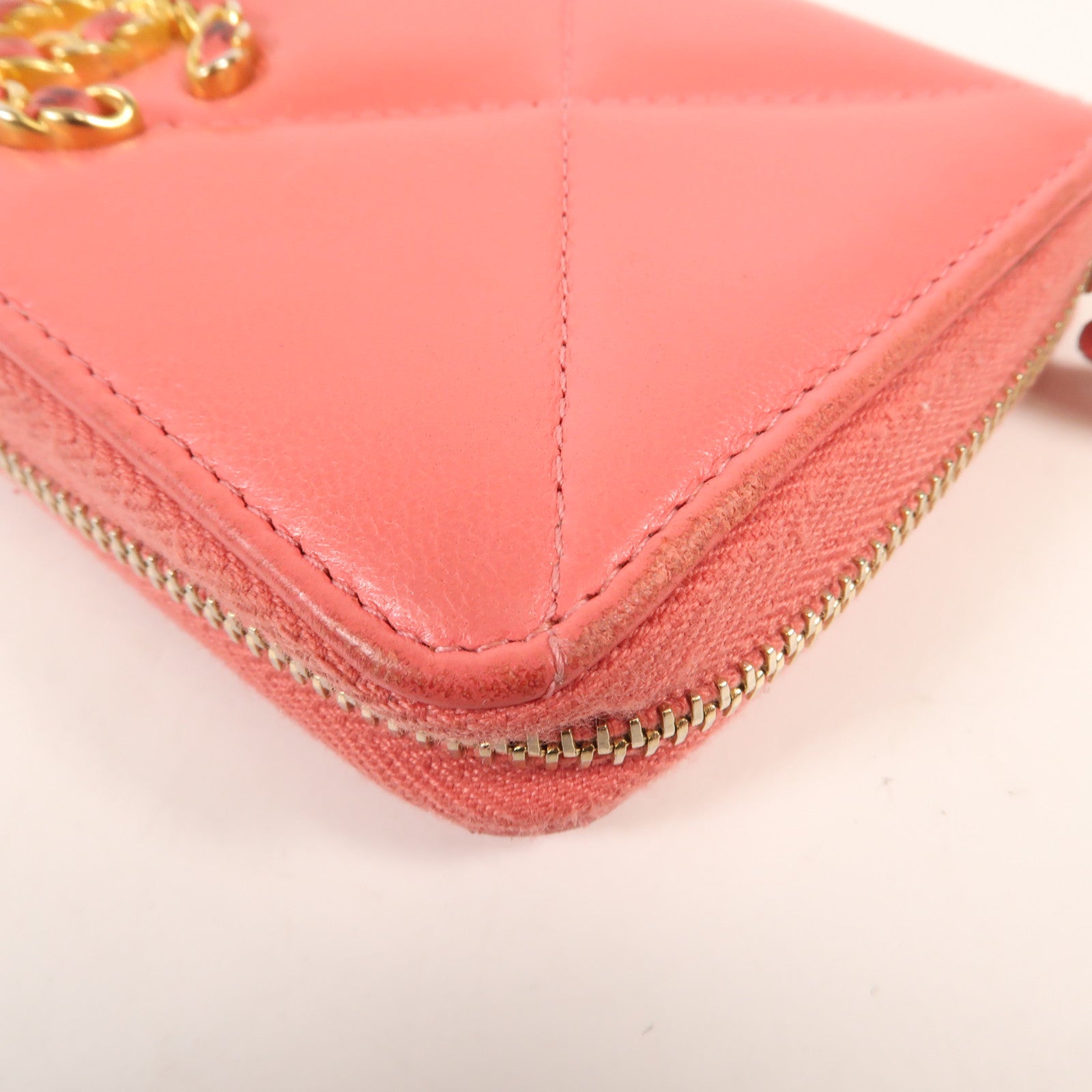 CHANEL 【激減優惠】羊皮皮革Wallet金扣錢包