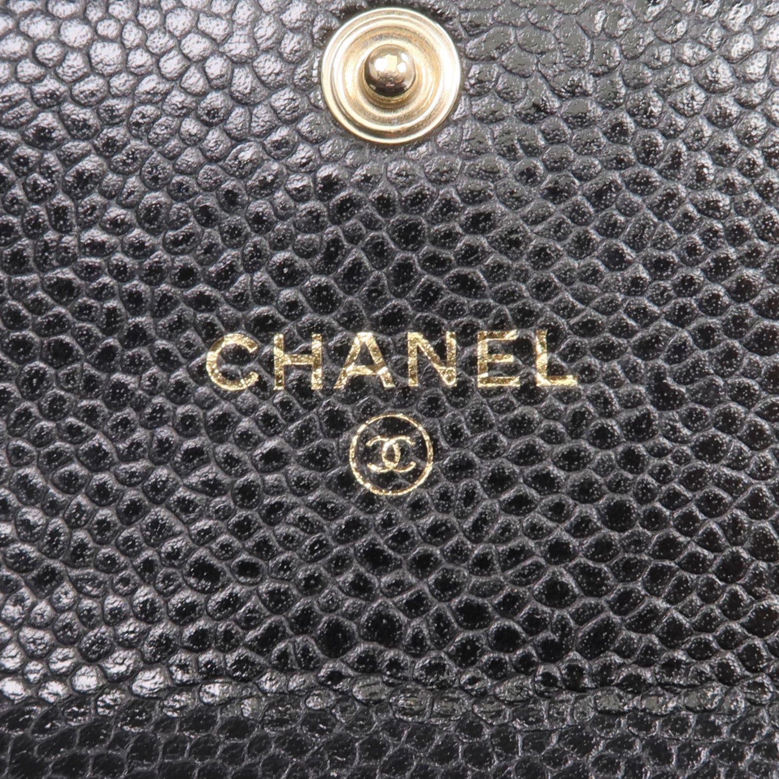 CHANEL 牛皮皮革Boy Card Case金扣卡片套
